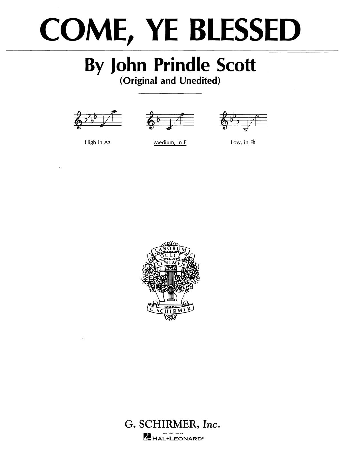 Scott: Come Ye Blessed