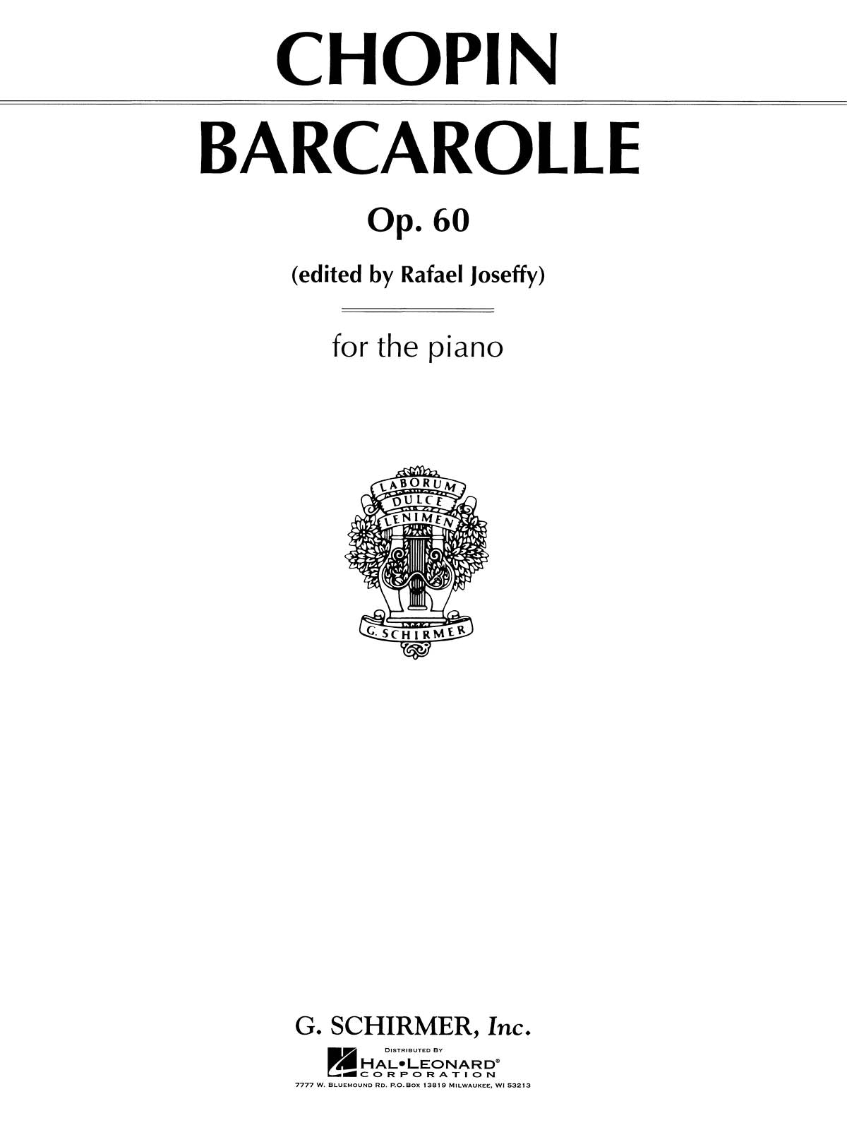 Chopin: Barcarolle In F Sharp Op.60