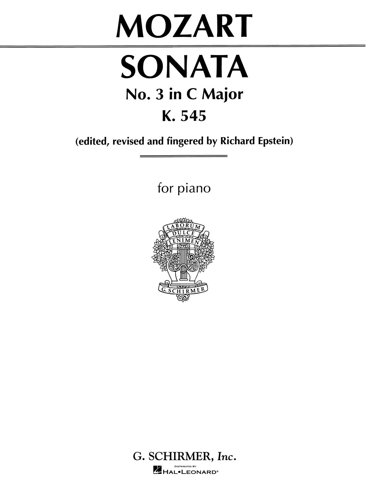 Mozart: Sonata No. 3 in C Major K545