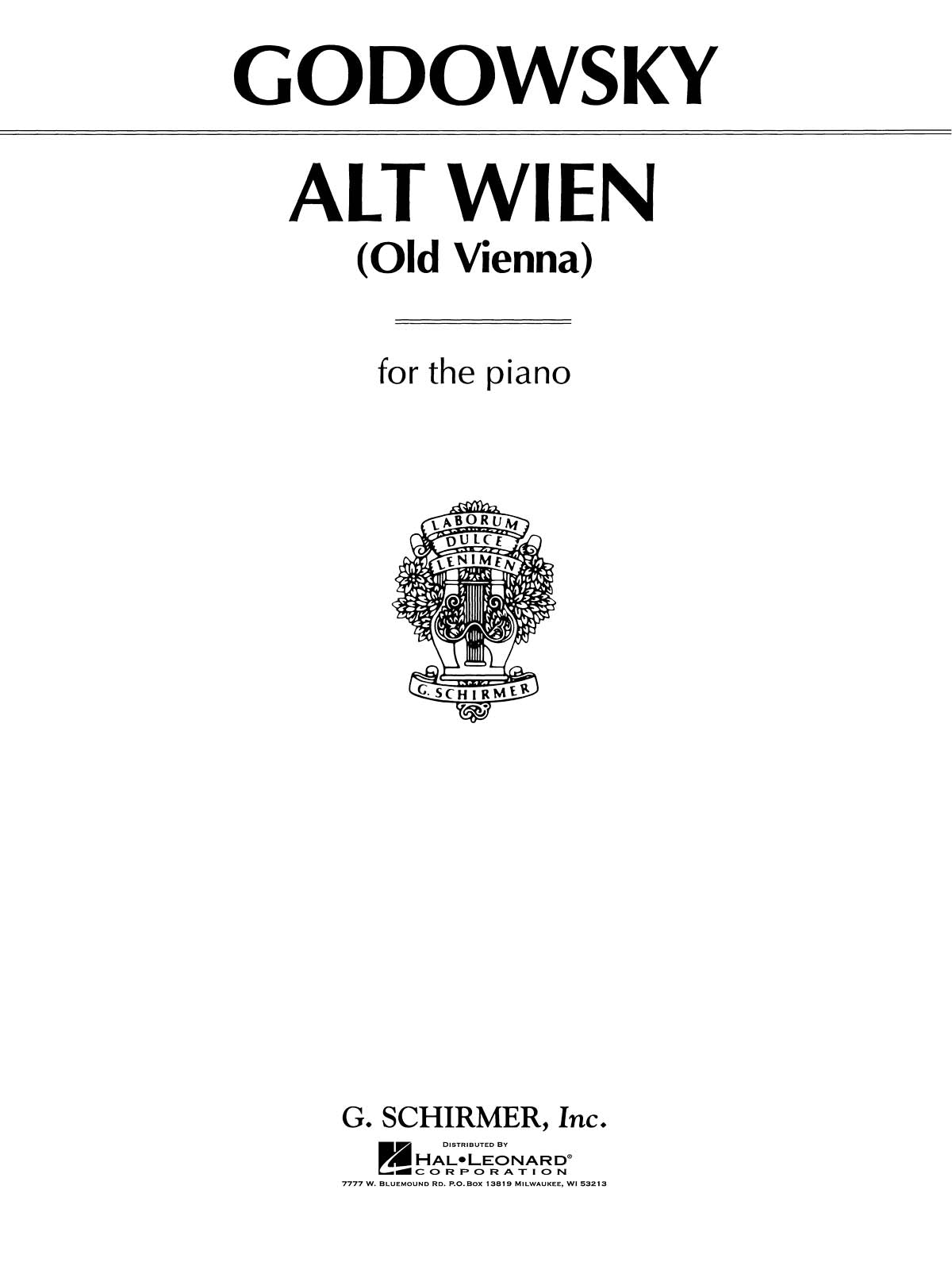 Godowsky: Alt Wien (Old Vienna)
