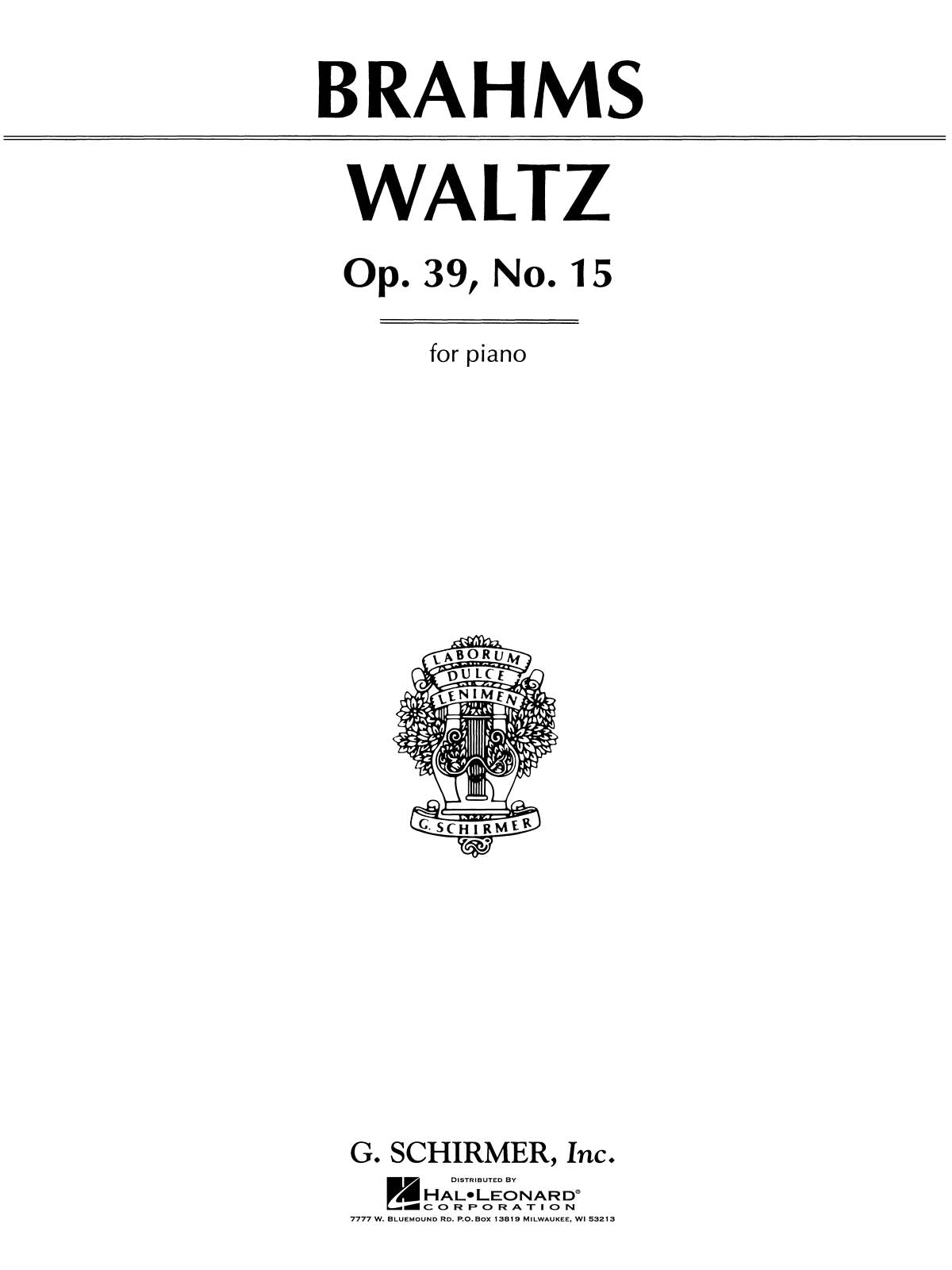 Brahms: Waltz in Ab Major, Op. 39, No. 15