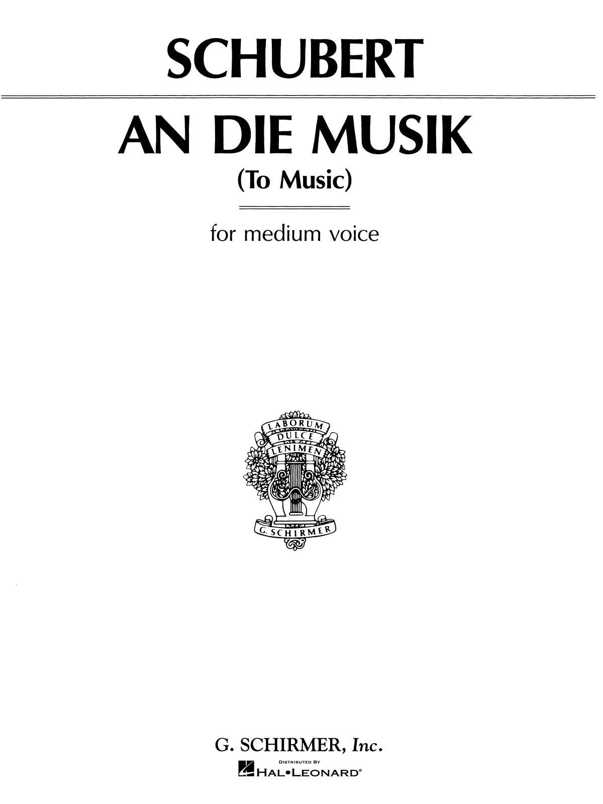 Schubert: An Die Musik