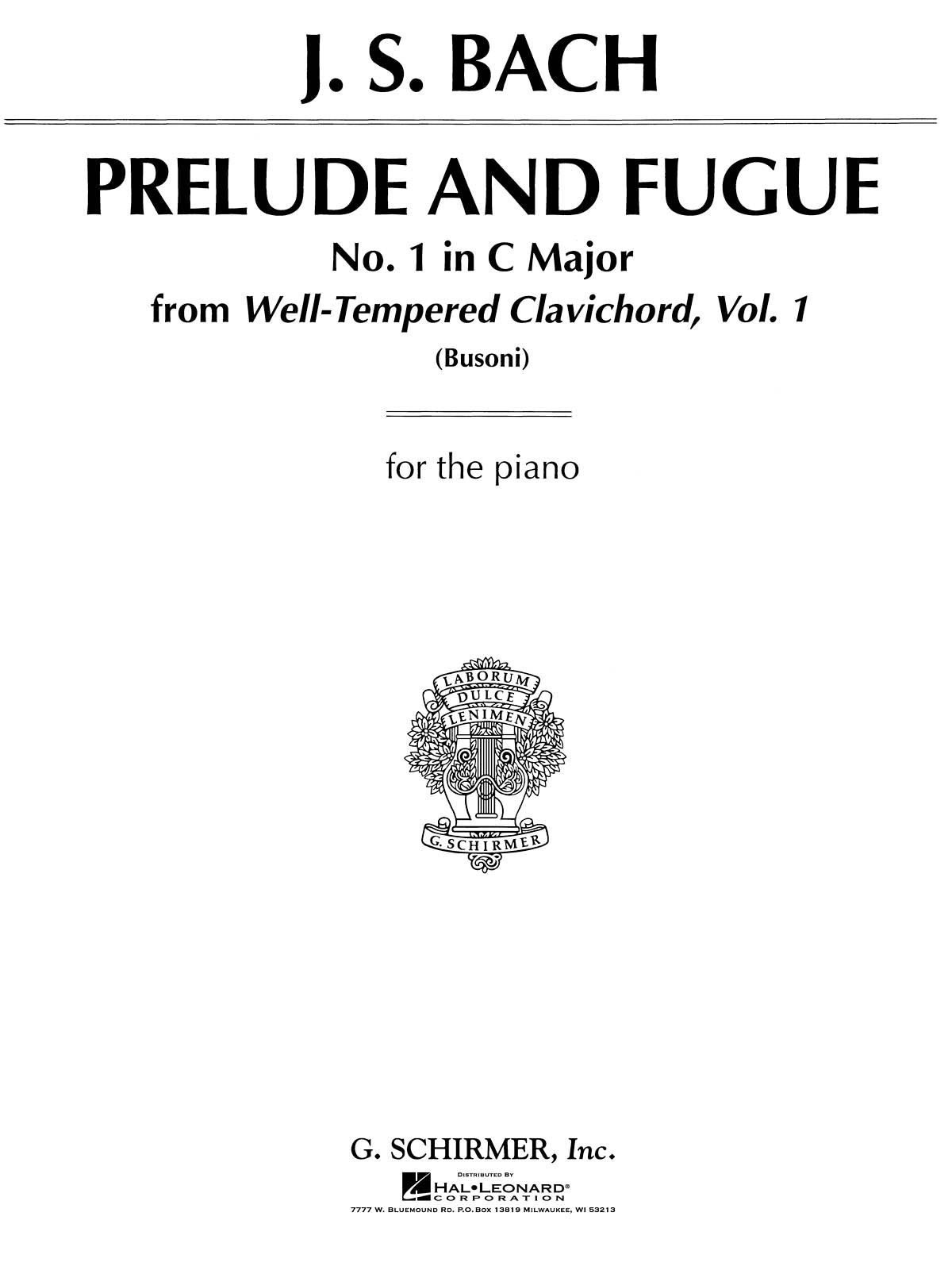 Bach: Prelude and Fugue in C Major (No. 1)