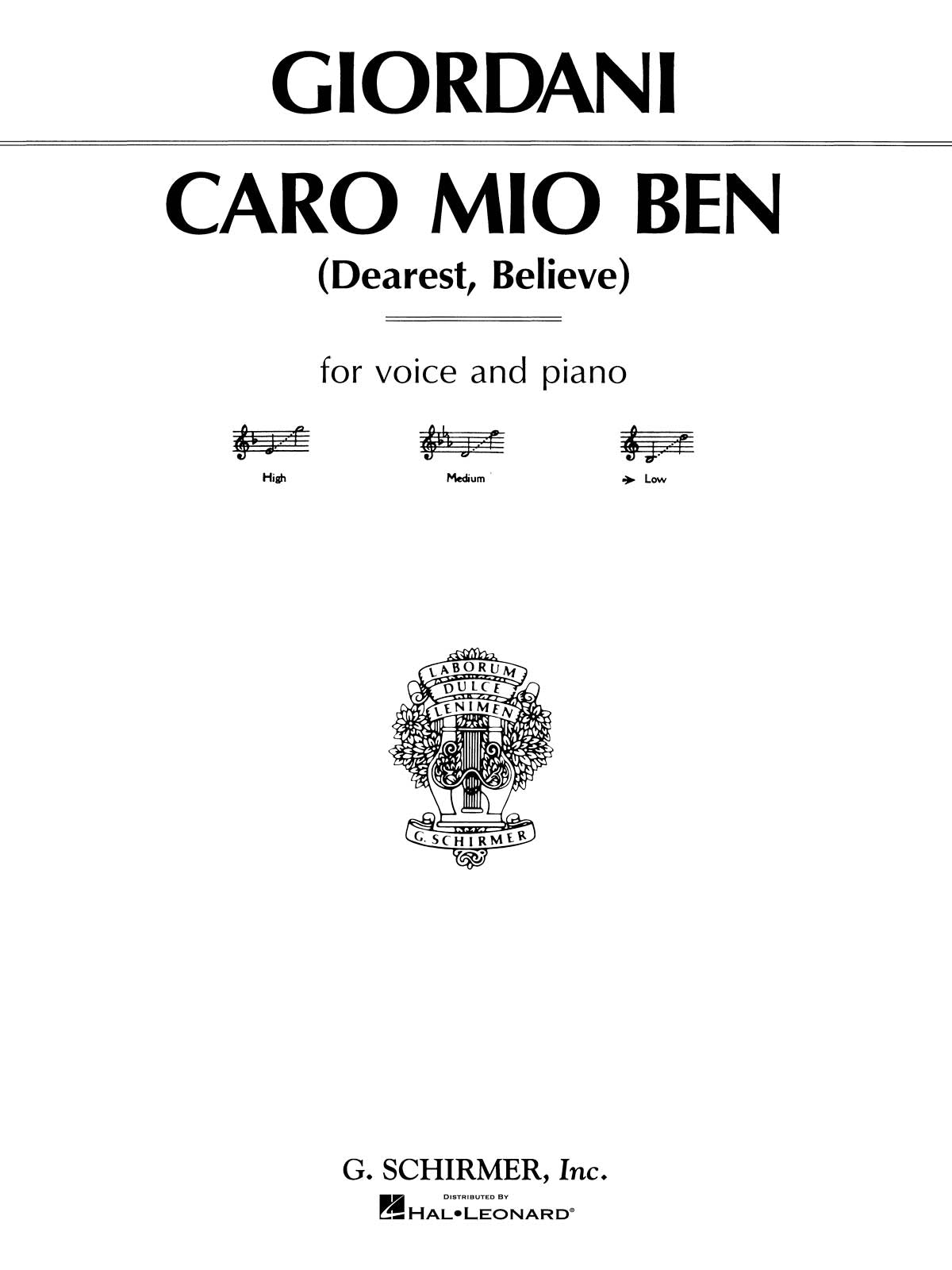 Giordani: Caro mio ben