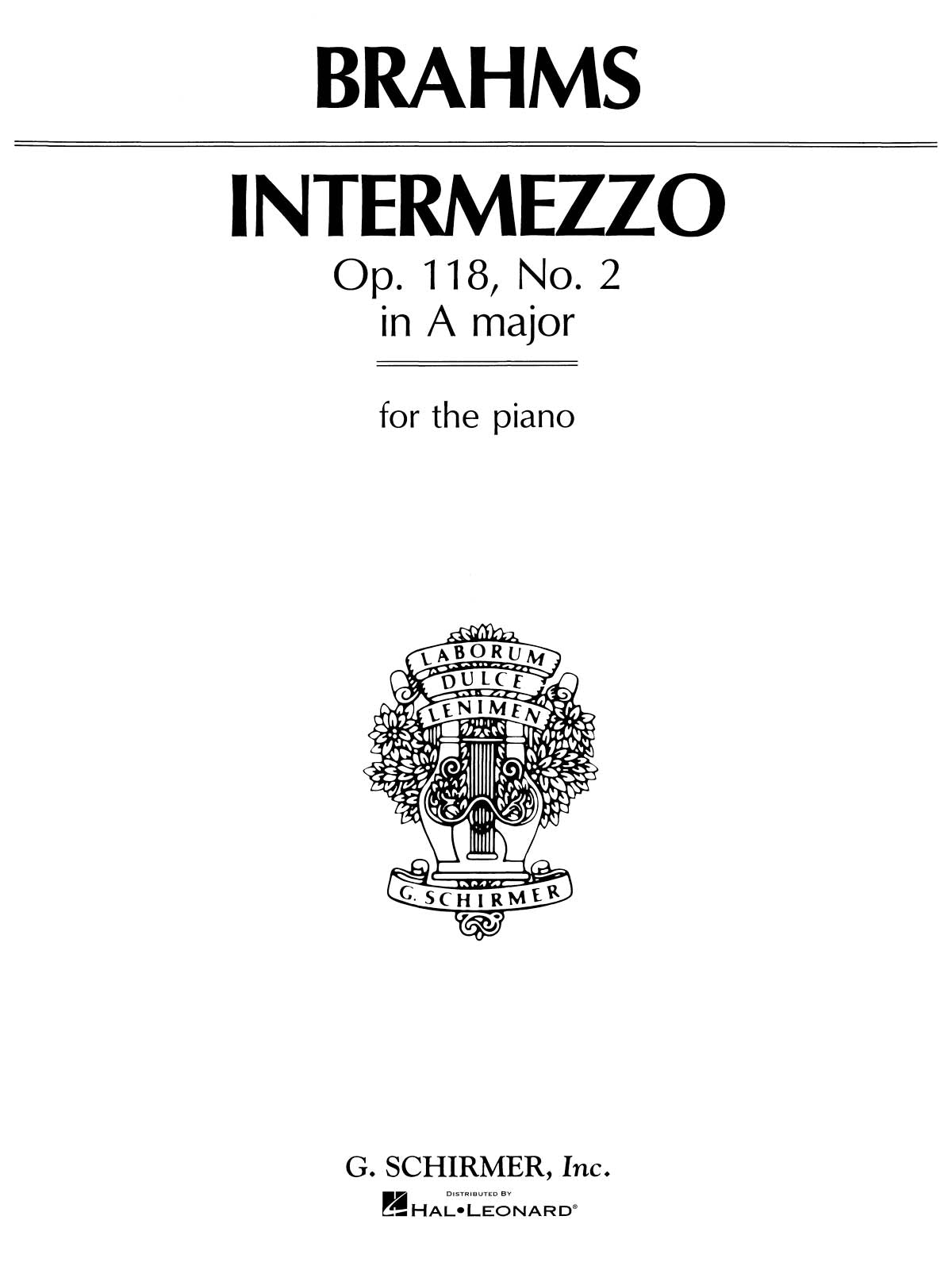 Brahms: Intermezzo in A Major, Op. 118, No. 2