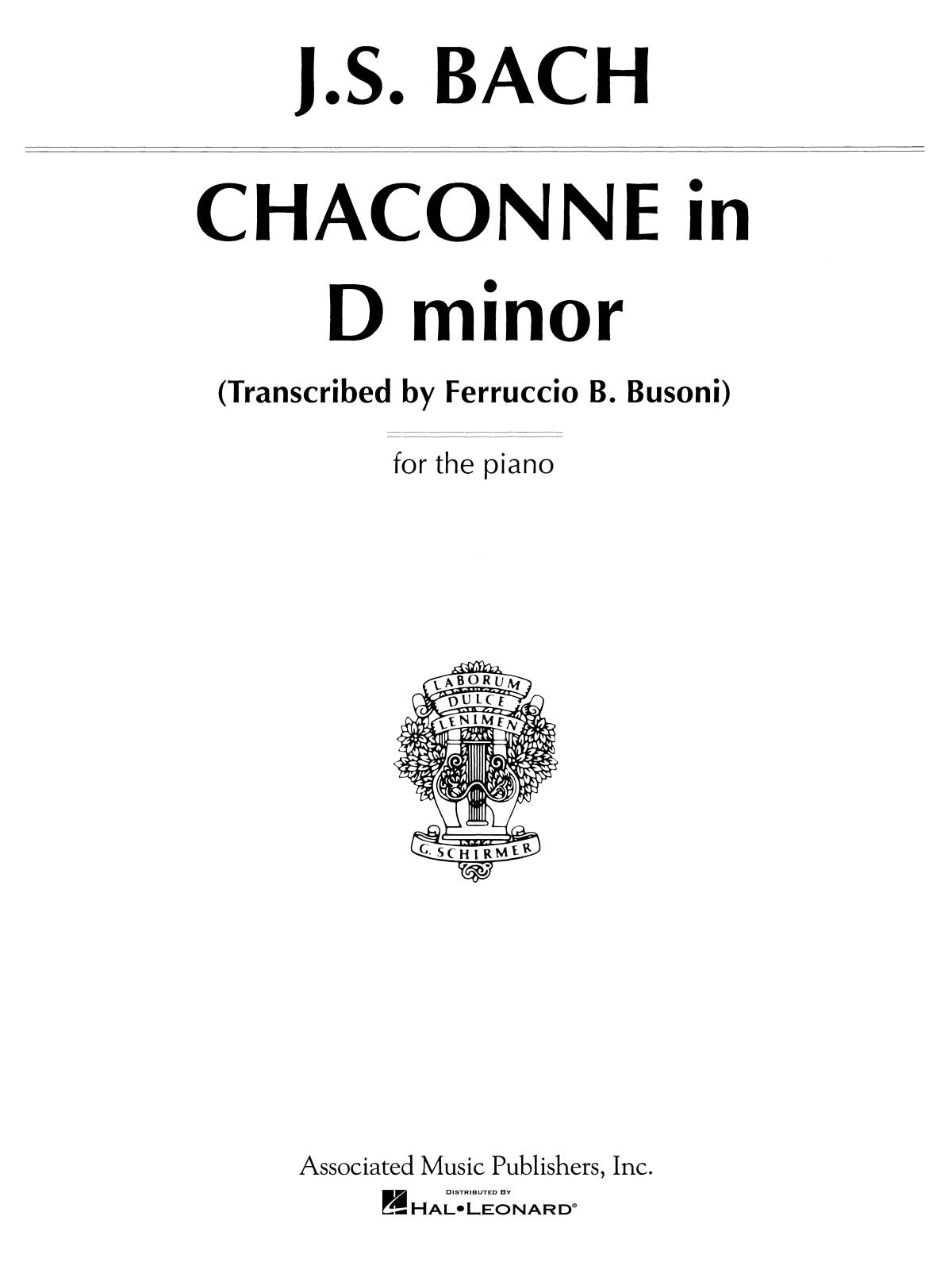 Bach: Chaconne In D Minor