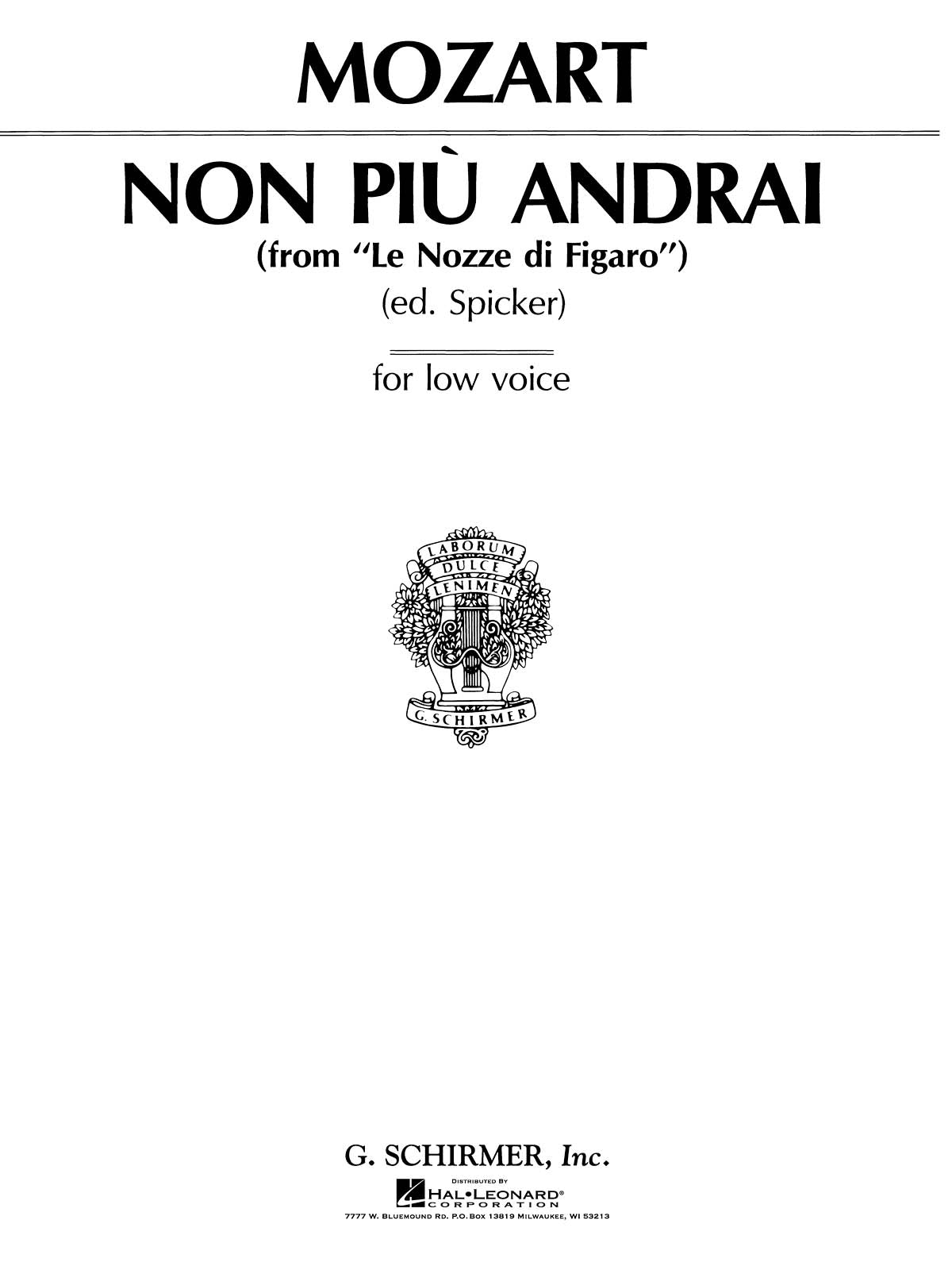 Mozart: Non pi? andrai (from Le Nozze di Figaro)