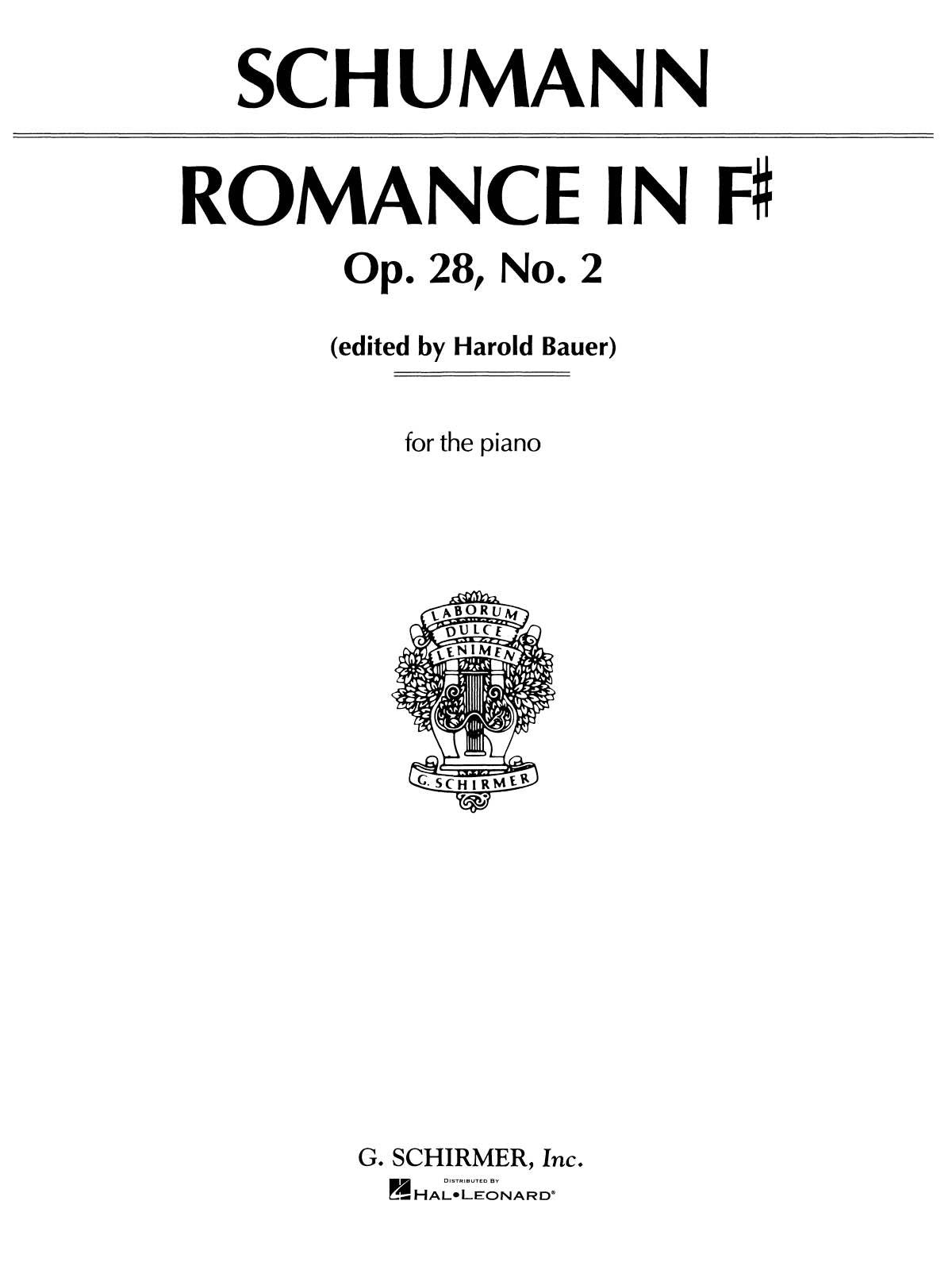 Schumann: Romance, Op. 28, No. 2 in F Sharp