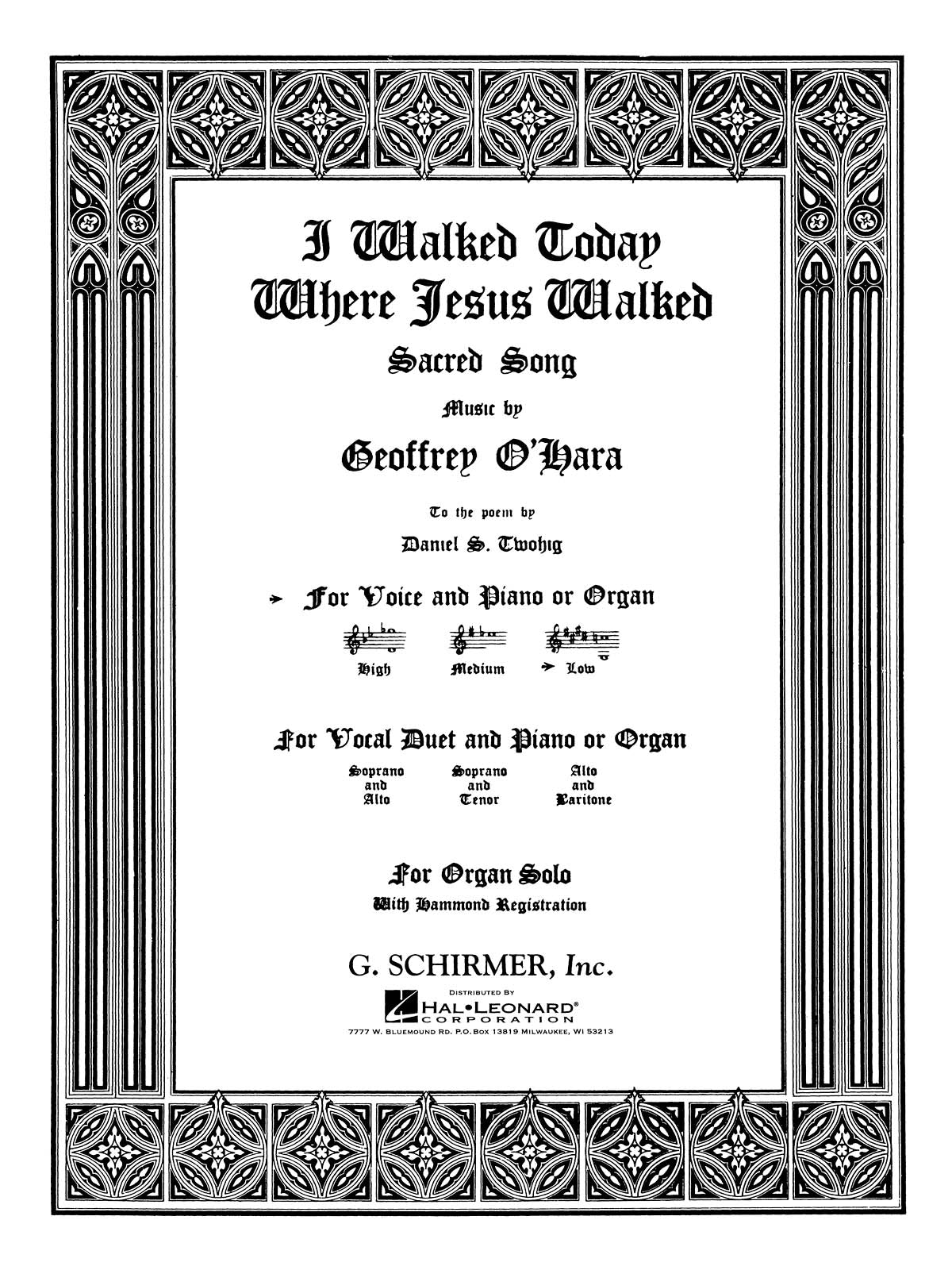 O'Hara: I Walked Today Where Jesus Walked