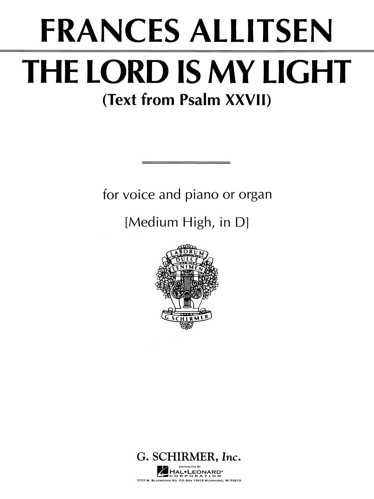 Allitsen: The Lord Is My Light