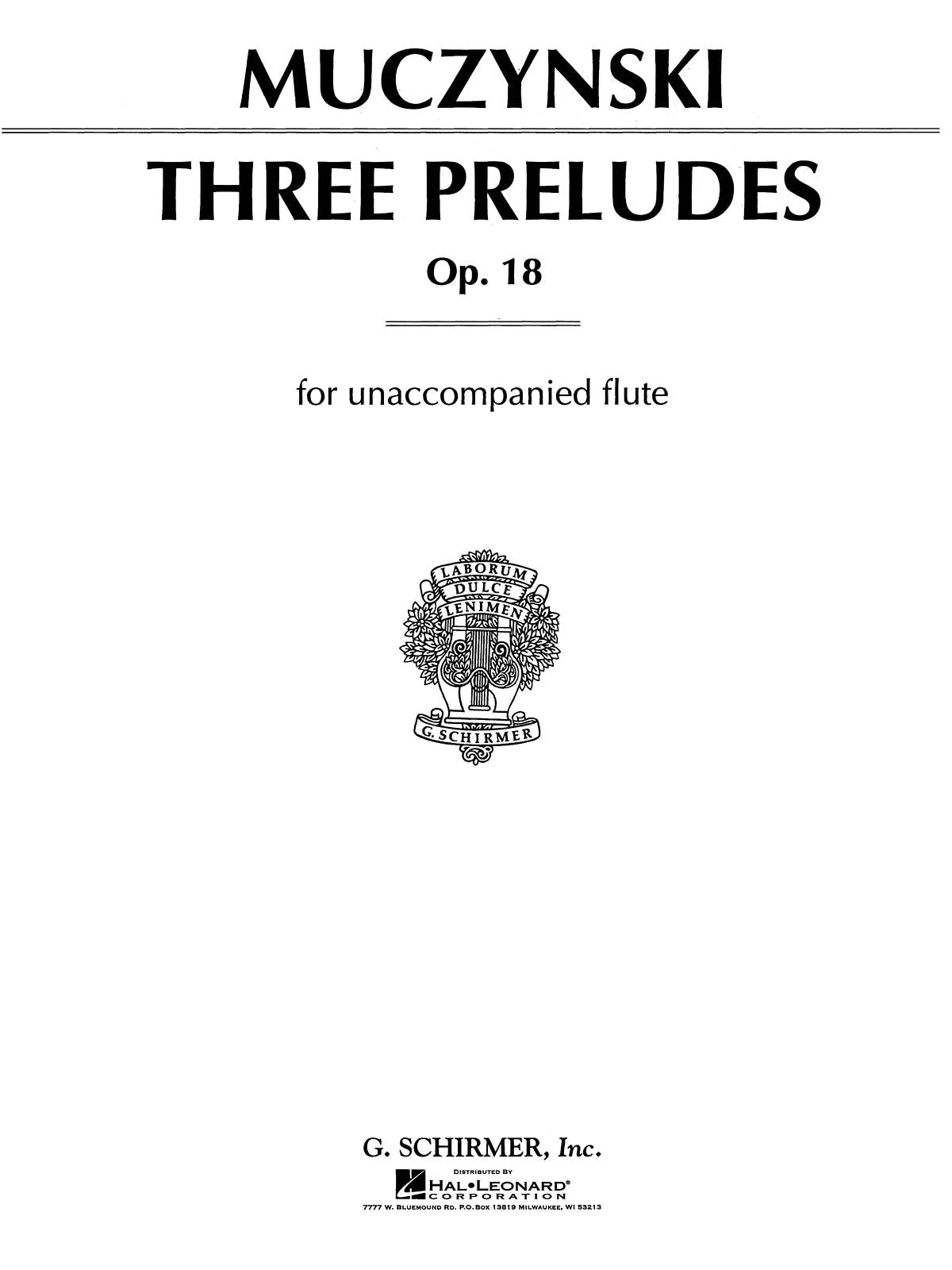 Muczynski: 3 Preludes, Op. 18