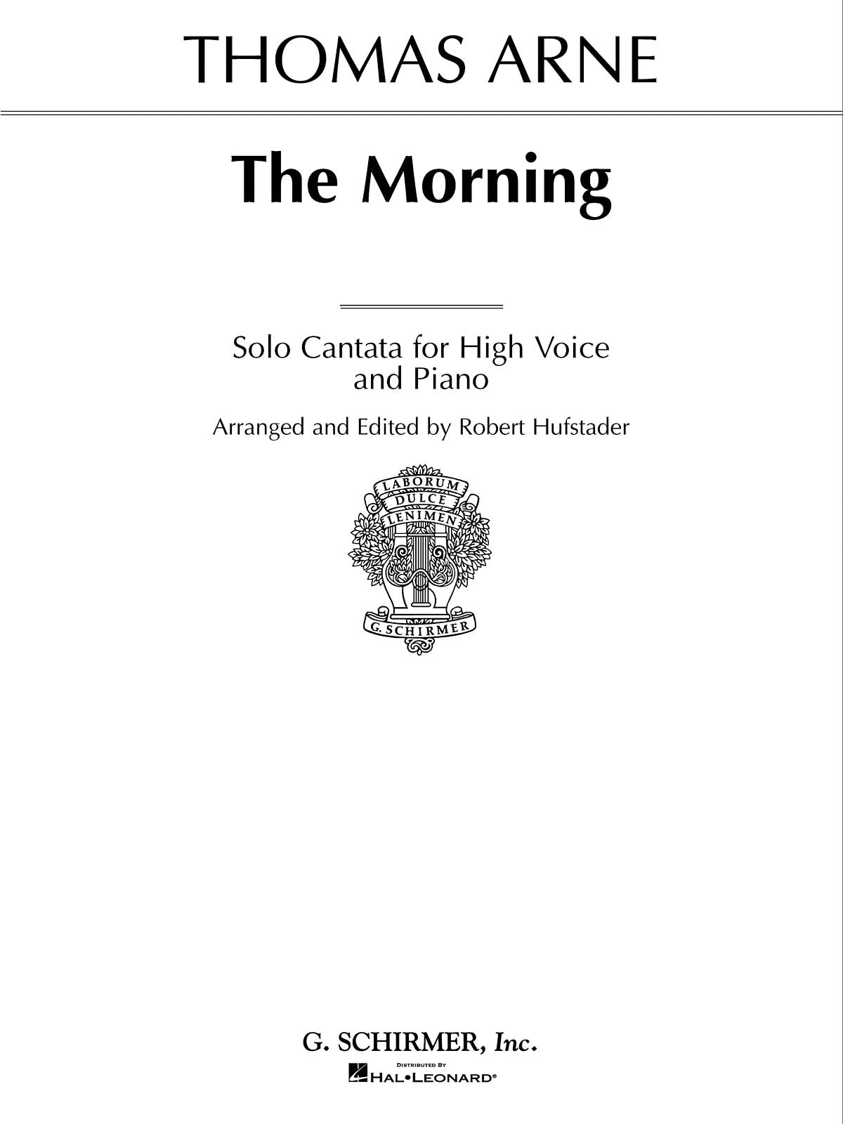 Arne: Morning (Solo Cantata)