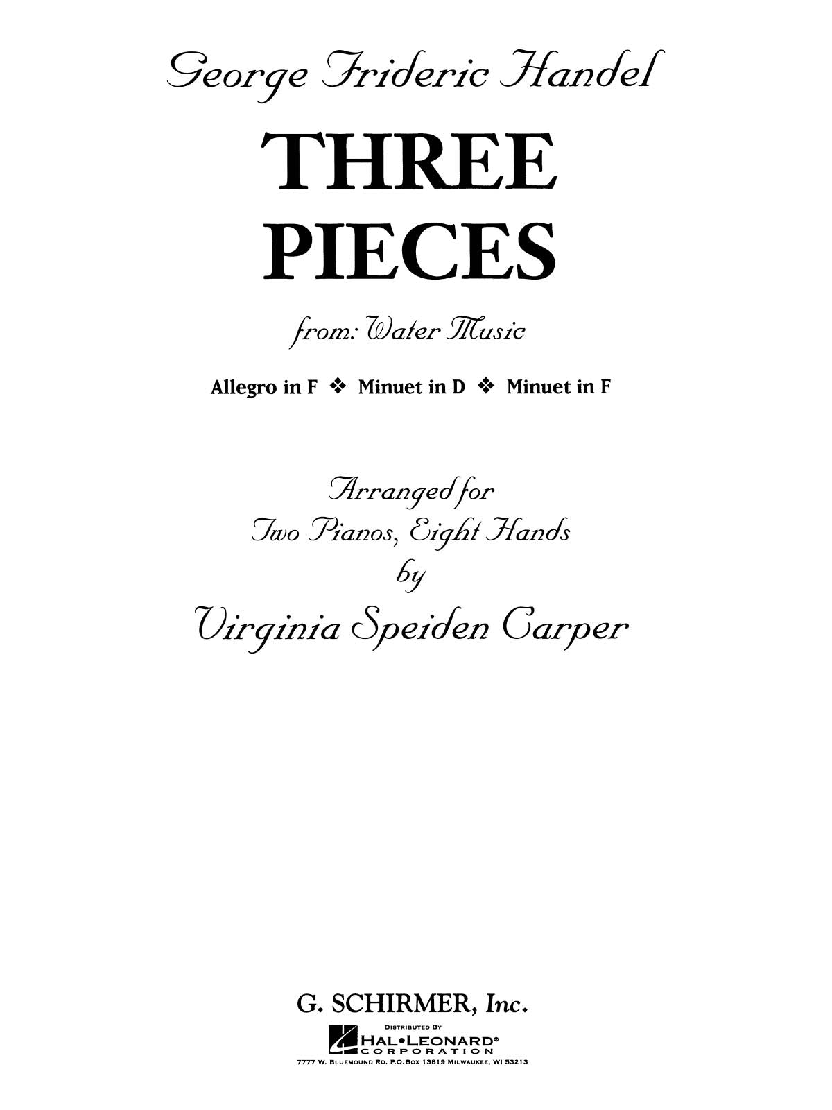 Händel: 3 Pieces from Water Music (2 Pianos, 8 Hands)