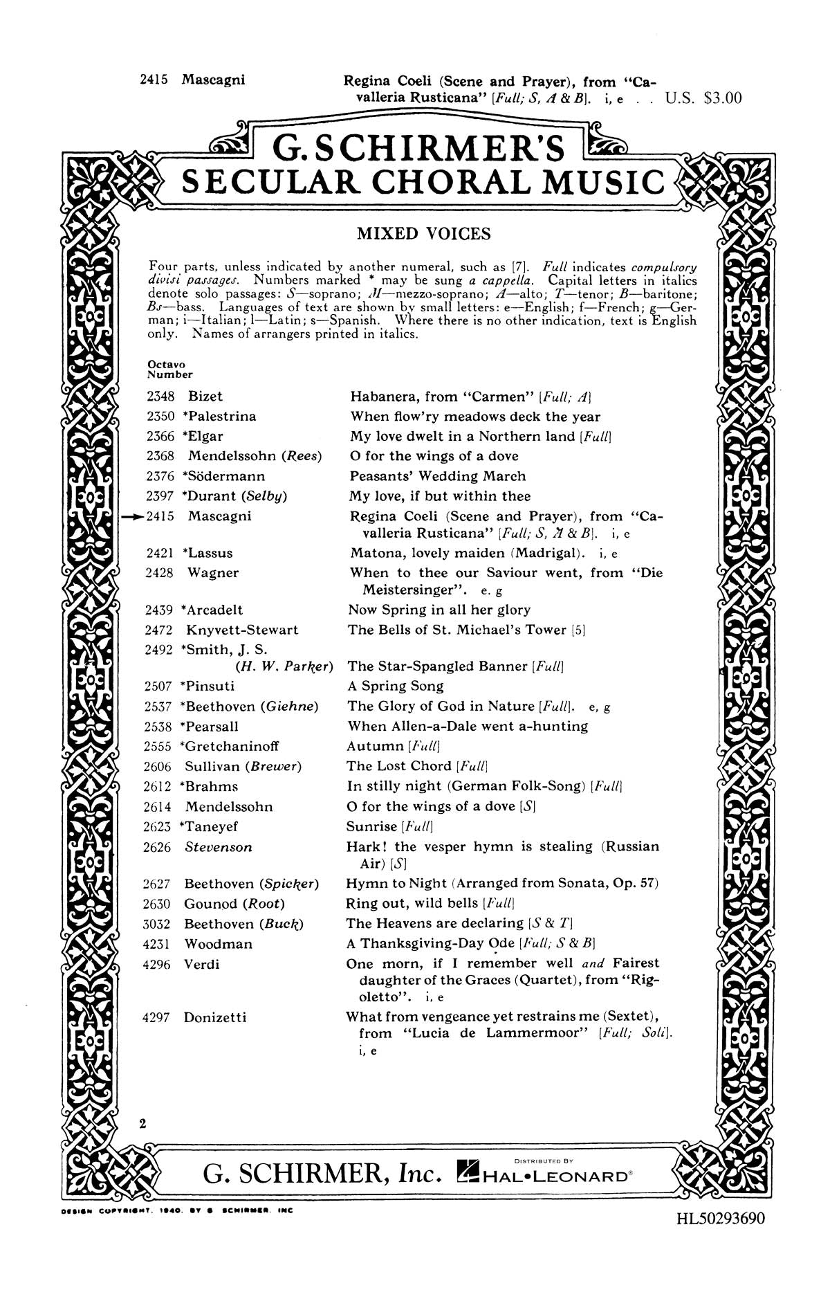Mascagni: Regina Coeli Scene And Prayer
