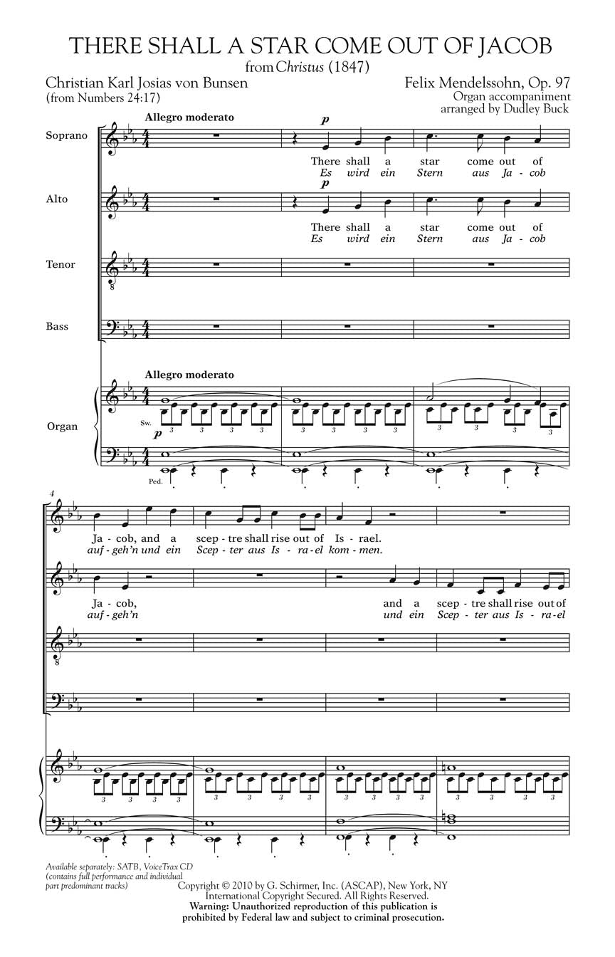 Bartholdy: There Shall a Star Come Out of Jacob