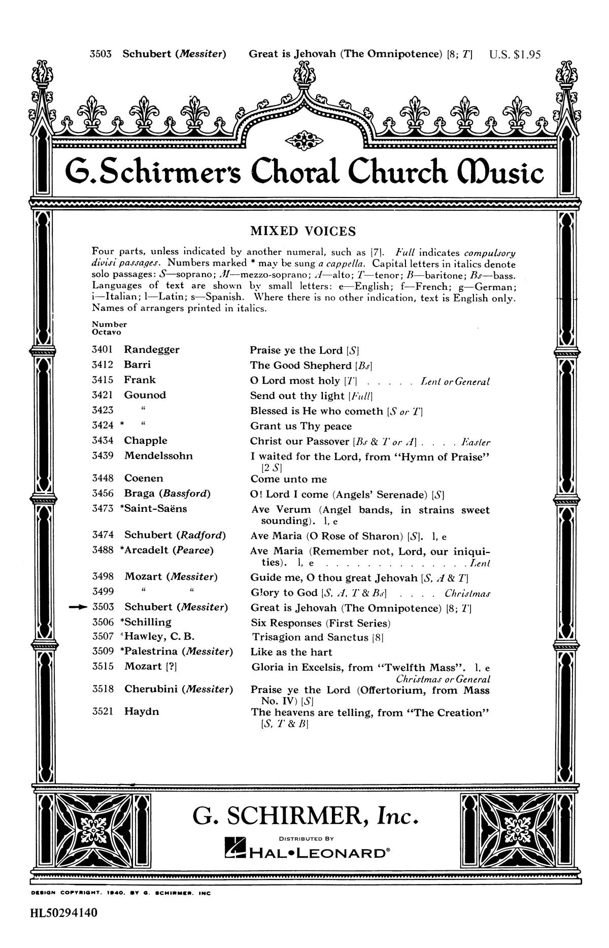 Schubert: Great Is Jehovah (The Omnipotence)