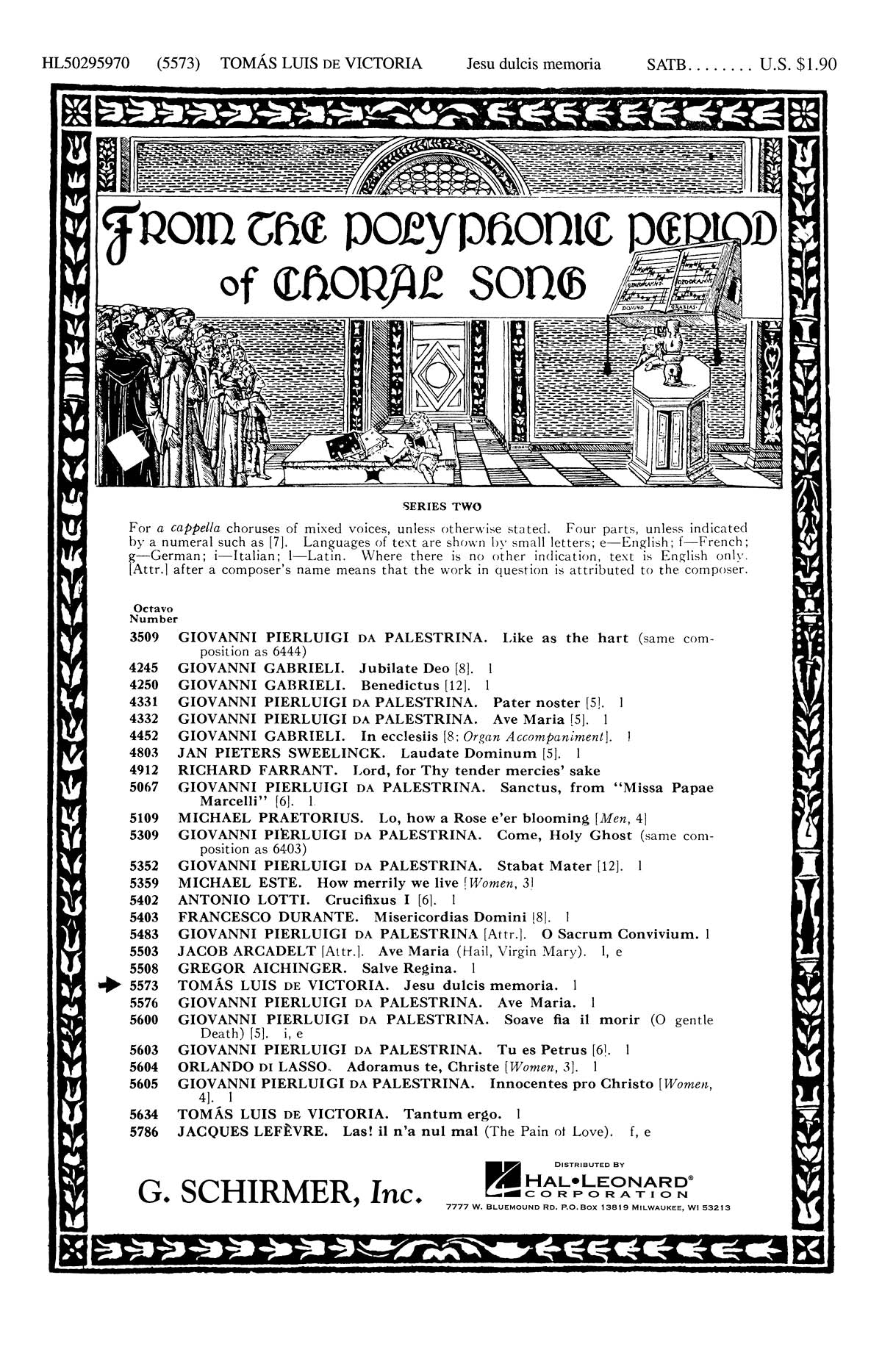 Victoria: Jesu Dulcis Memoria Latin With Organ
