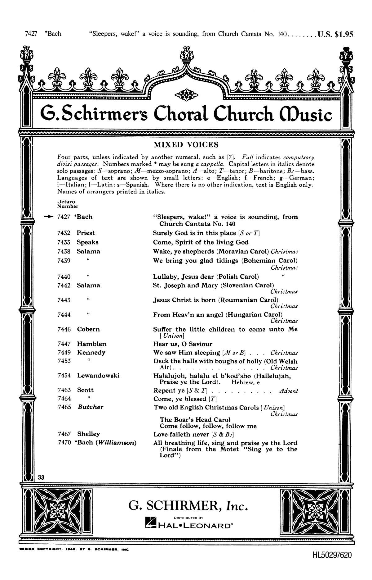 Bach: Sleepers, Wake! A Voice Is Sounding English Only