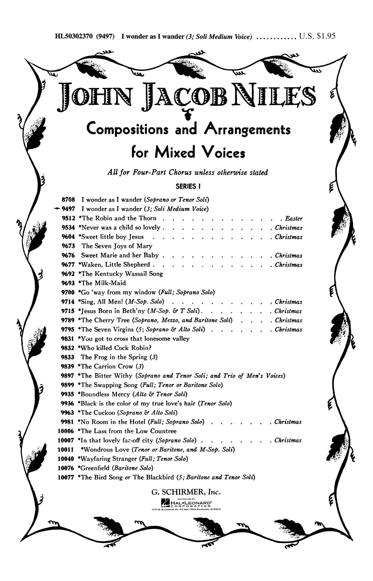 Niles: I Wonder As I Wander (from Appalachian Carols)