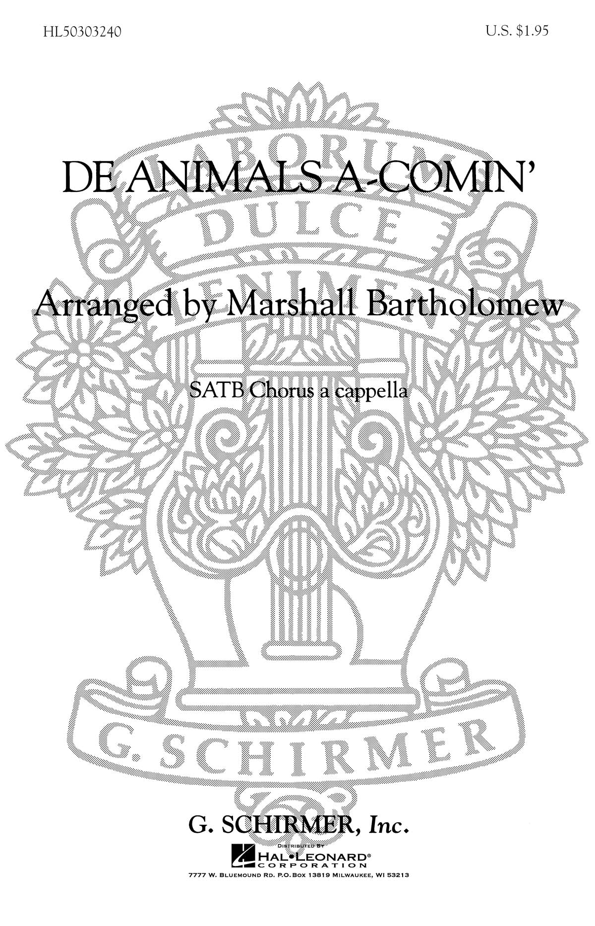 Traditional: De Animals A Comin' Negro Spiritual