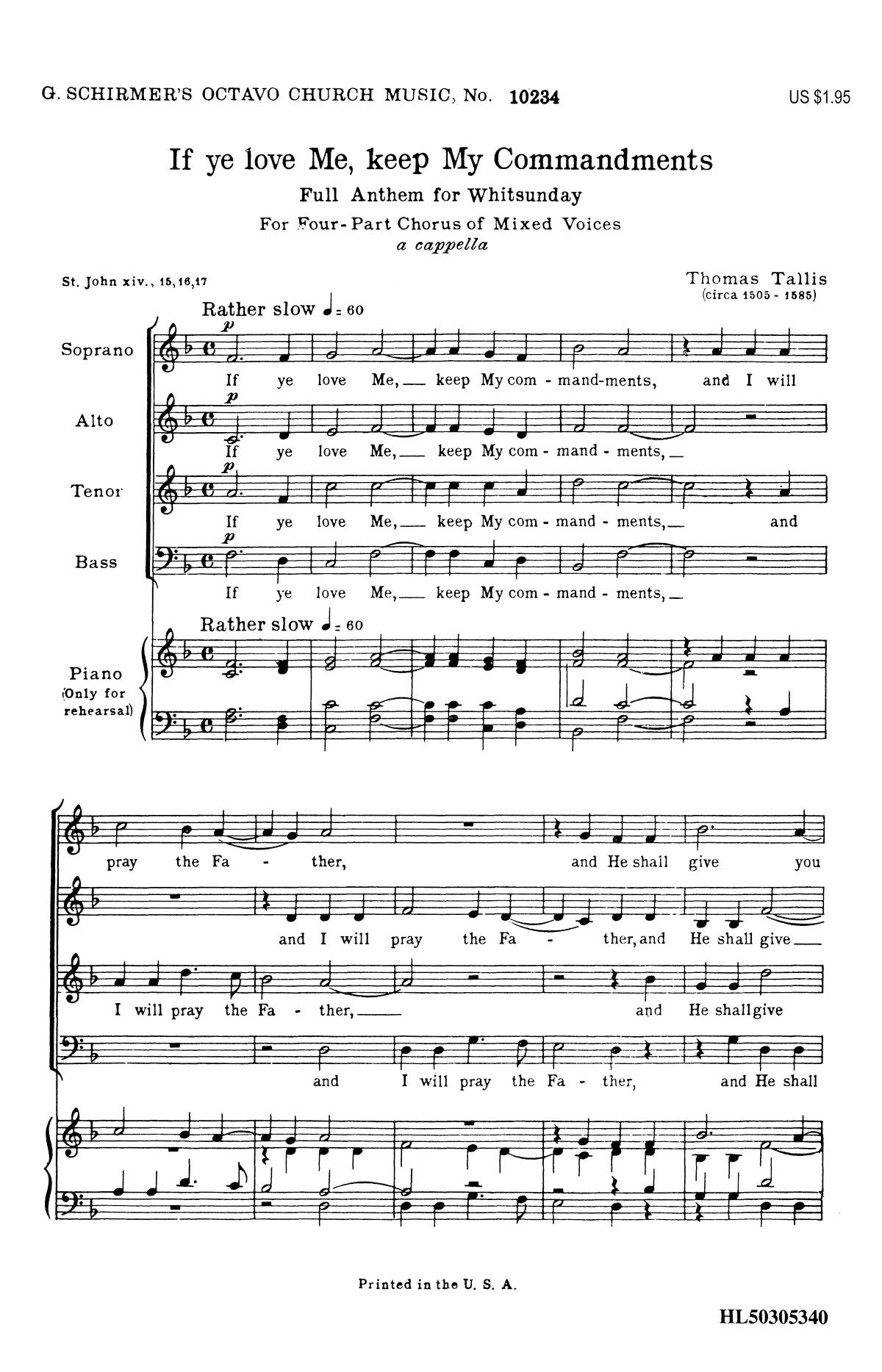 Tallis: If Ye Love Me, Keep My Commandments