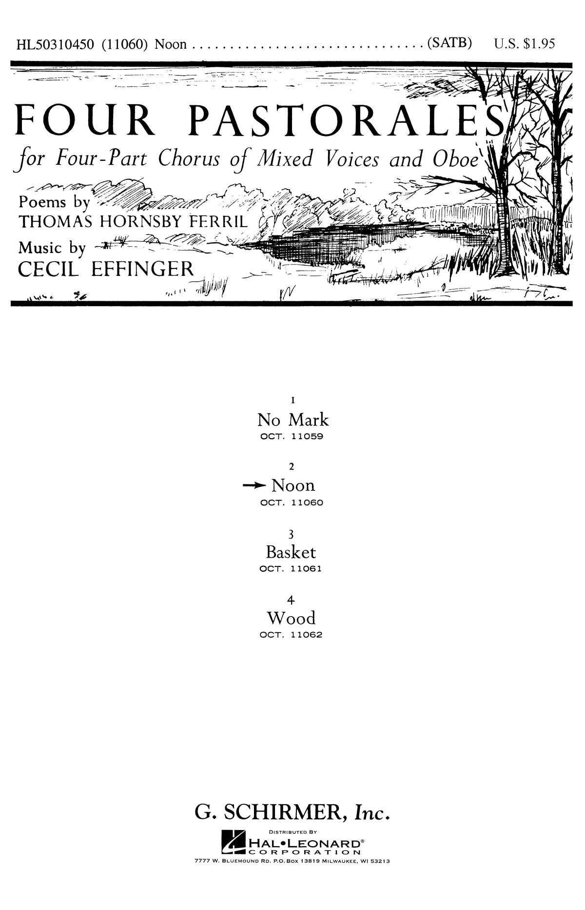 Effinger: Noon Four Pastorales With Oboe A Cappella