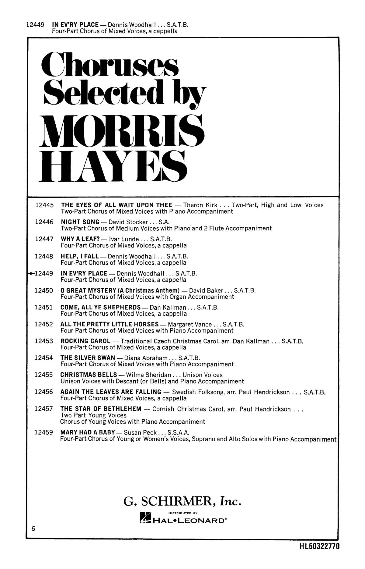 Morley: In Ev Ry Place A Cappella