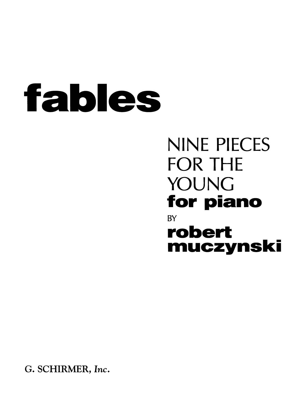 Muczynski: Fables: 9 Pieces for the Young
