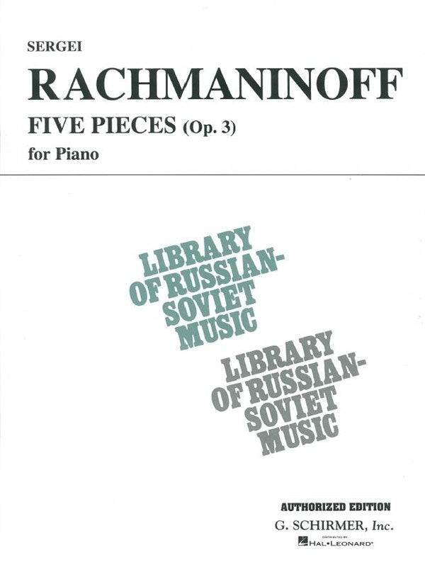 Rachmaninov: 5 Pieces, Op. 3 (VAAP Edition)