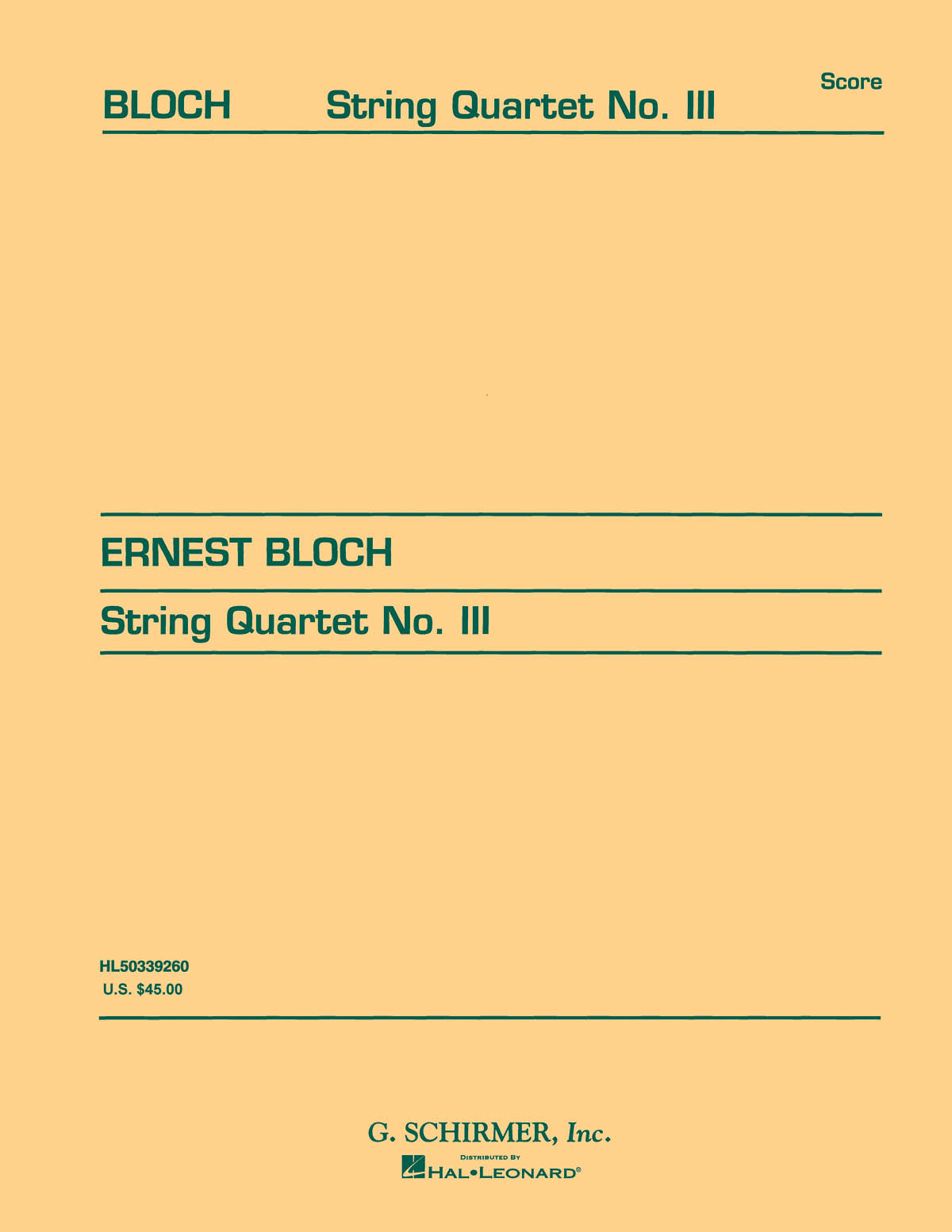 Bloch: String Quartet No. 3