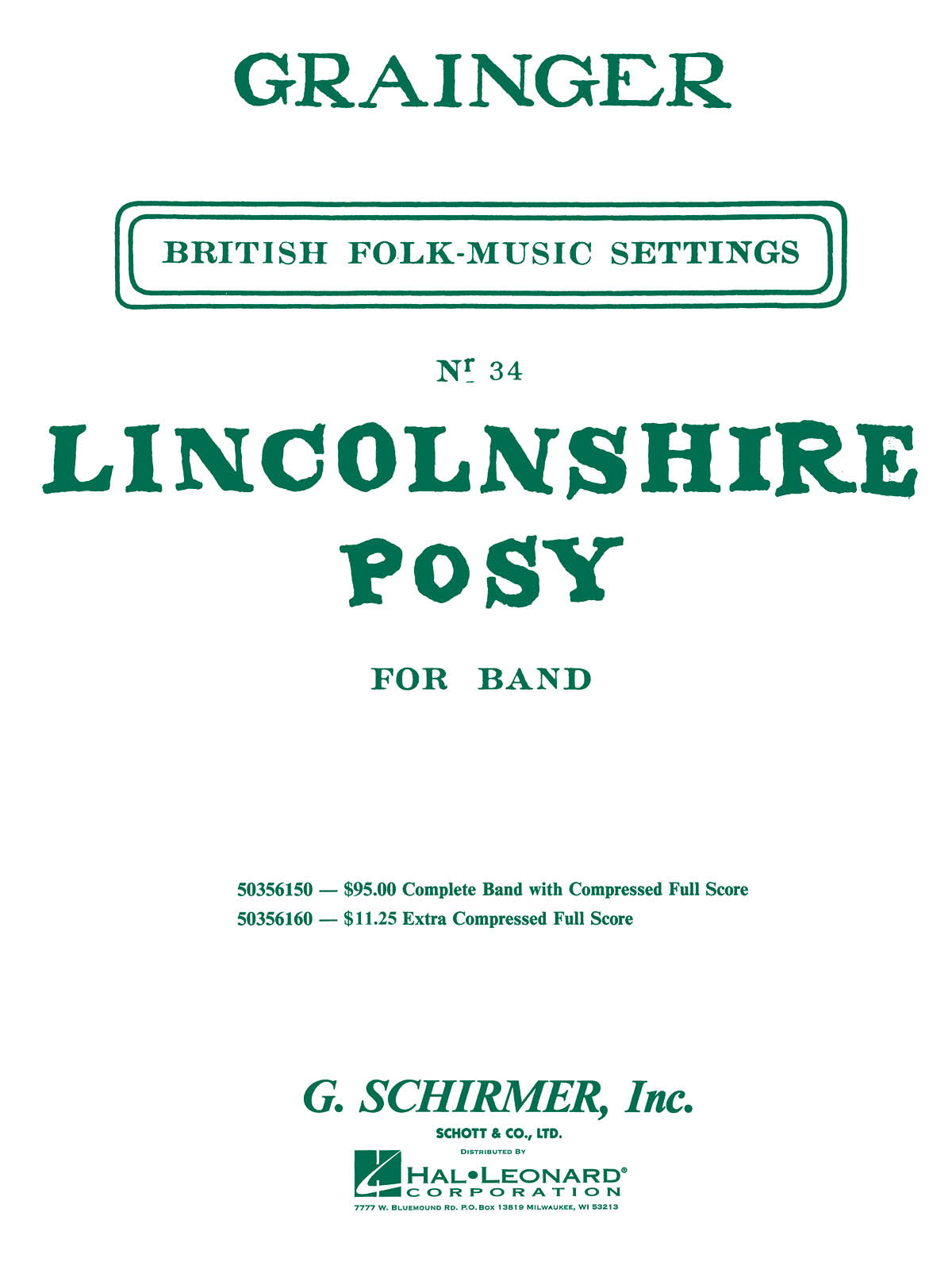 Grainger: Lincolnshire Posy(Score & Parts)
