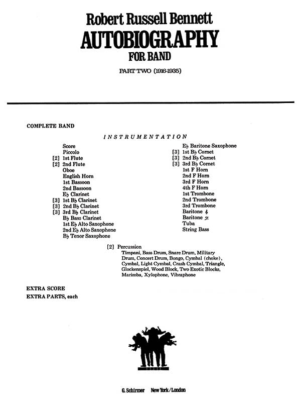 Bennett: Autobiography For Pt2 Sc Band