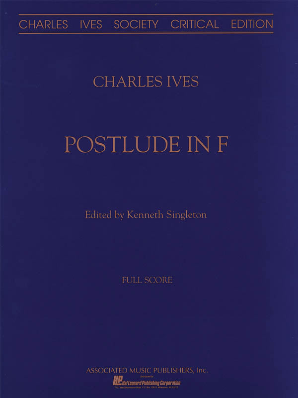 Ives: Postlude In F Orch Score Critical Edition