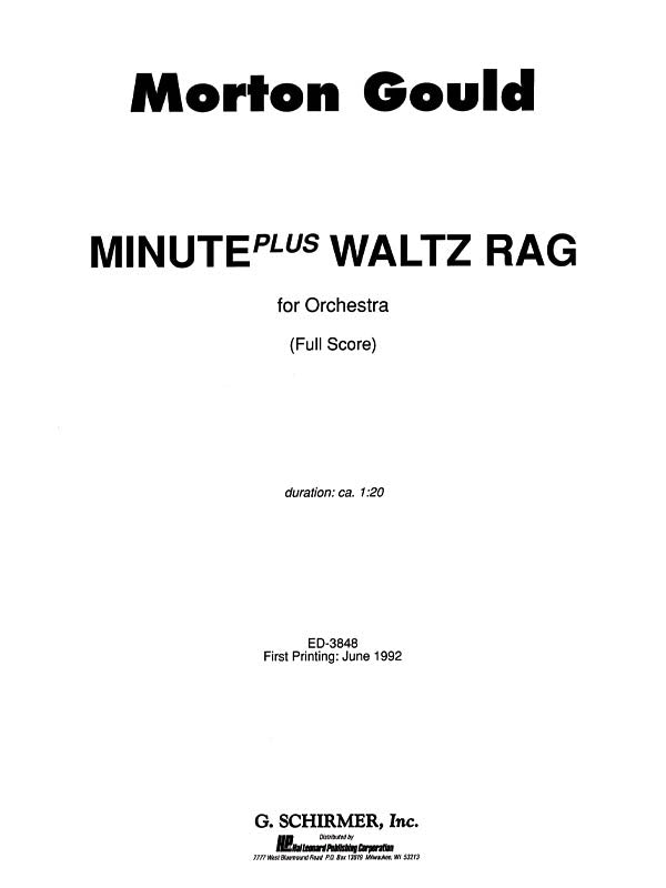 Minute Plus Waltz Rag Full Score