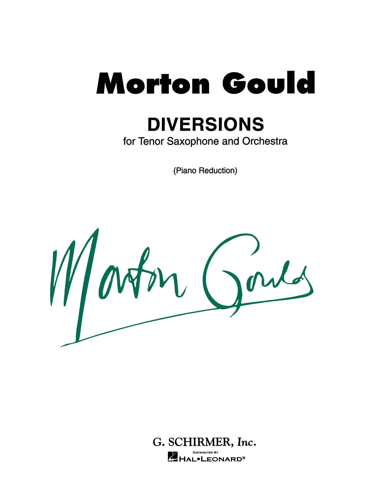 Gould: Diversions for Tenor Saxophone and Piano