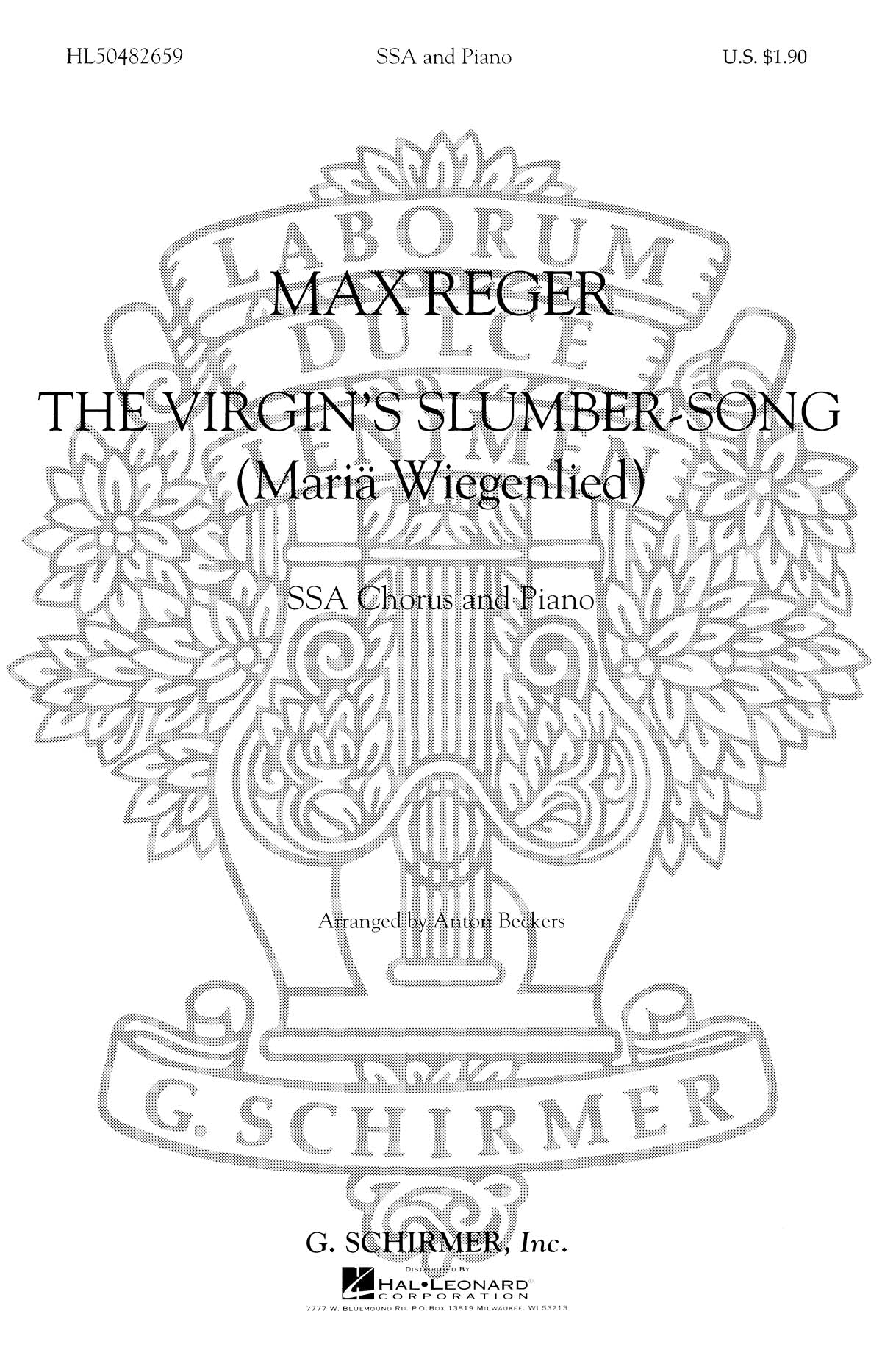 Reger: Virgin's Slumber Song SSA Maria Wiegenlied