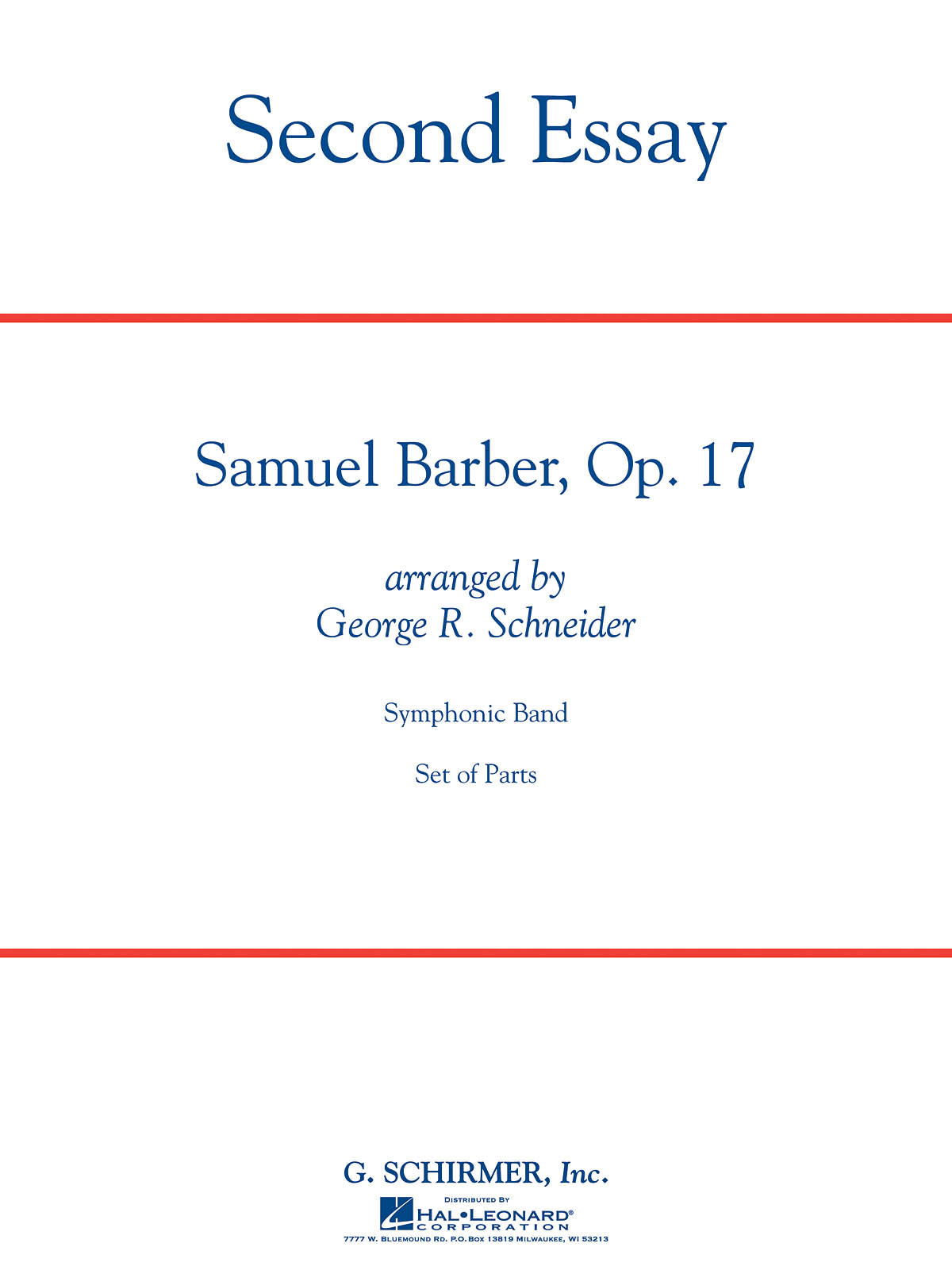Barber: Second Essay (Harmonie)