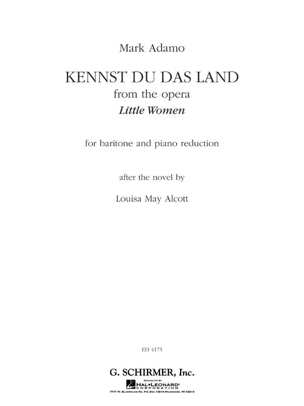 Adamo: Kennst Du Das Land (from the Opera Little Women)