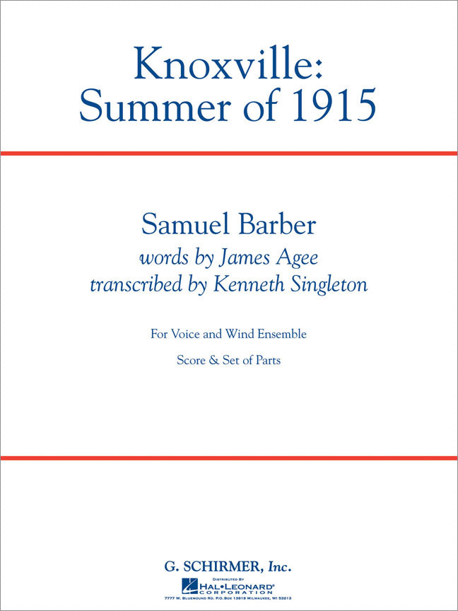 Barber: Knoxville: Summer Of 1915 - Full Score
