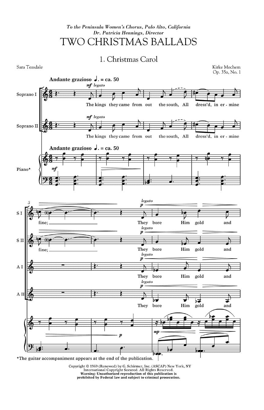 Mechem: Two Christmas Ballads
