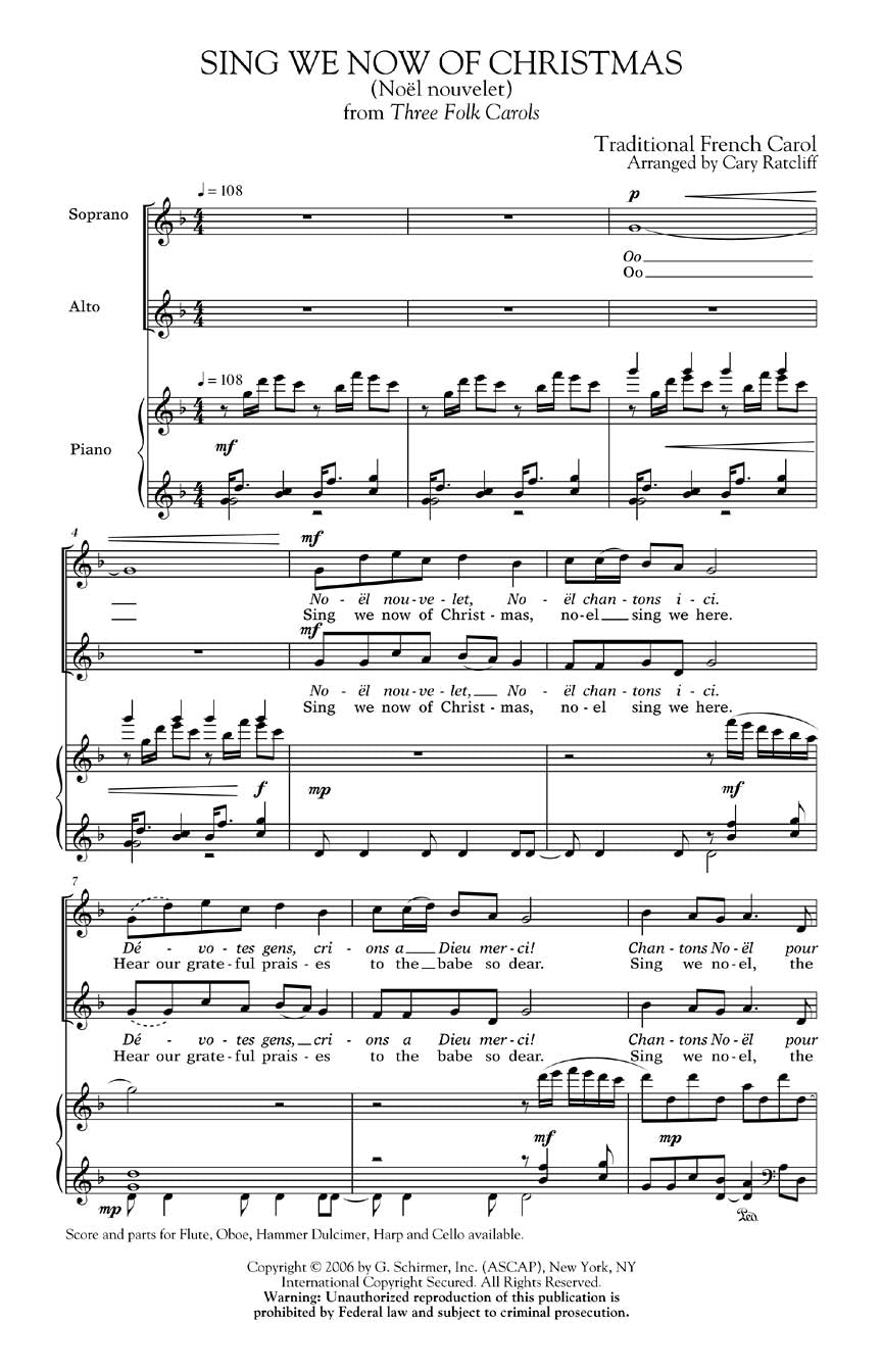 Sing We Now of Christmas (No?l Nouvelet)