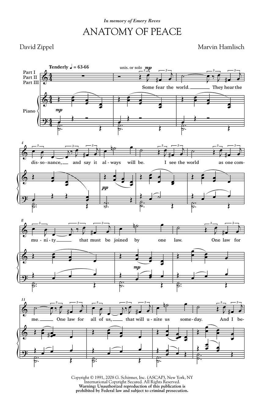 Hamlisch: Anatomy of Peace
