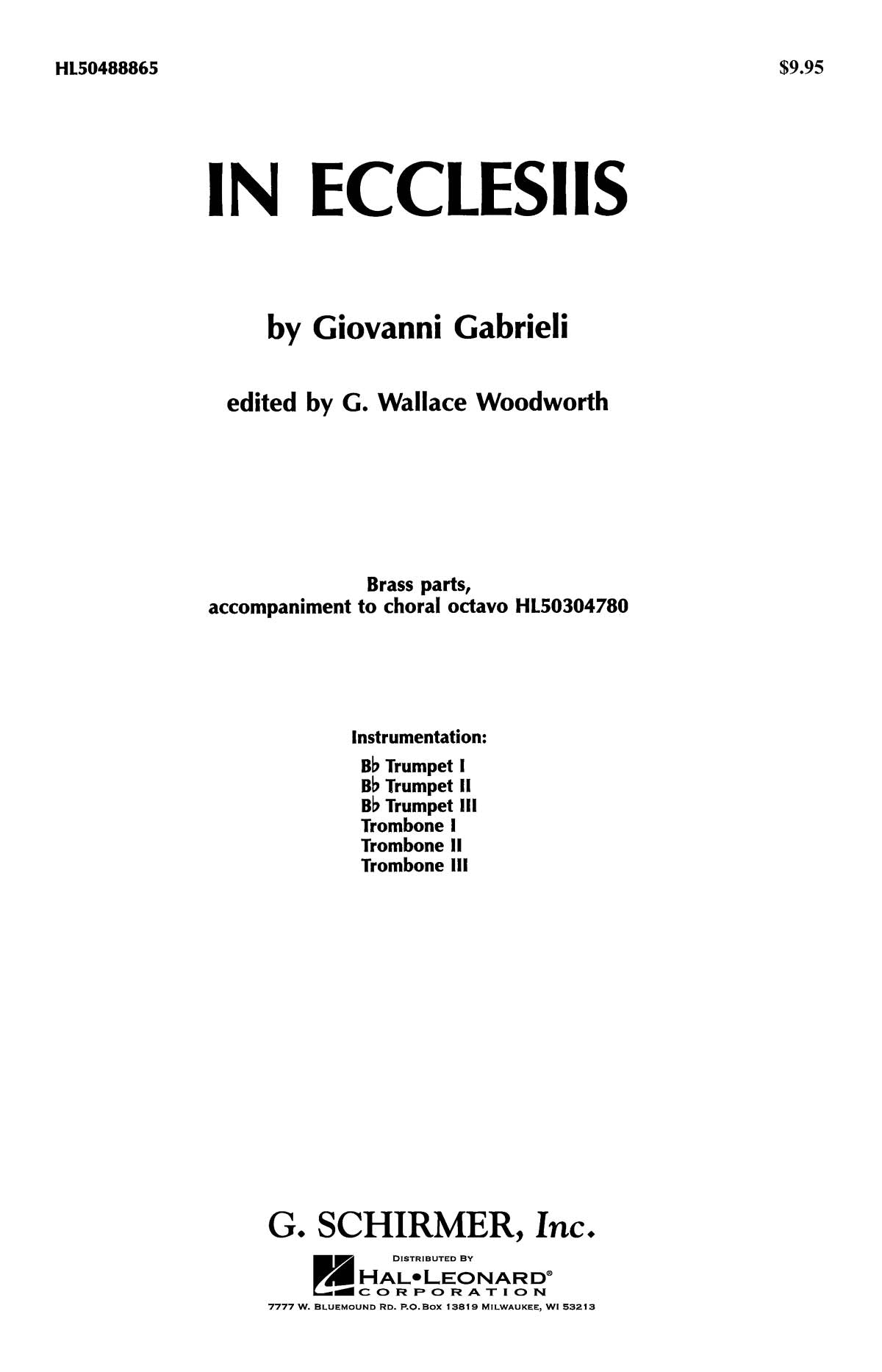Gabrielli: In Ecclesiis Brass Parts