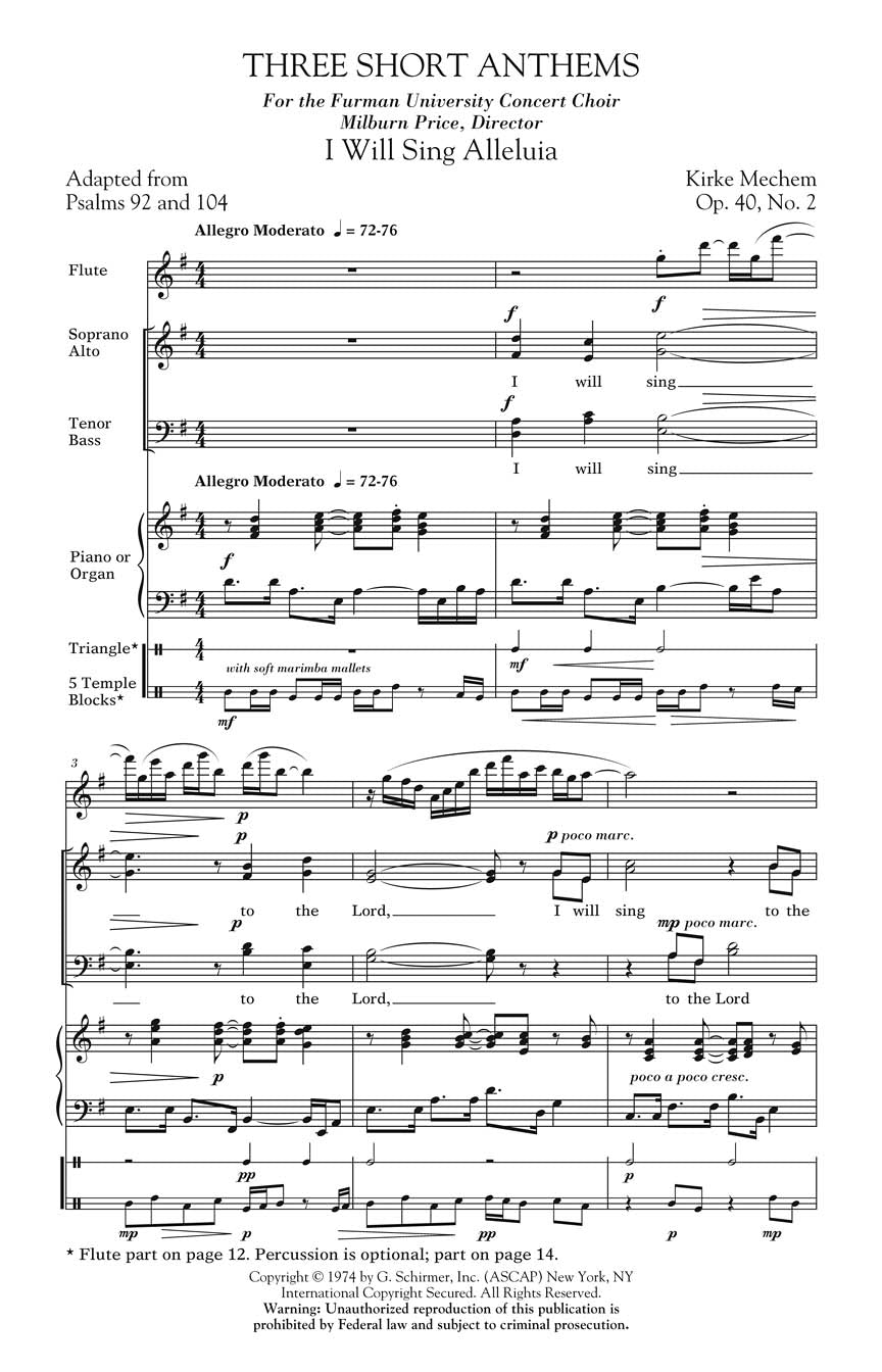 Mechem: Three Short Anthems