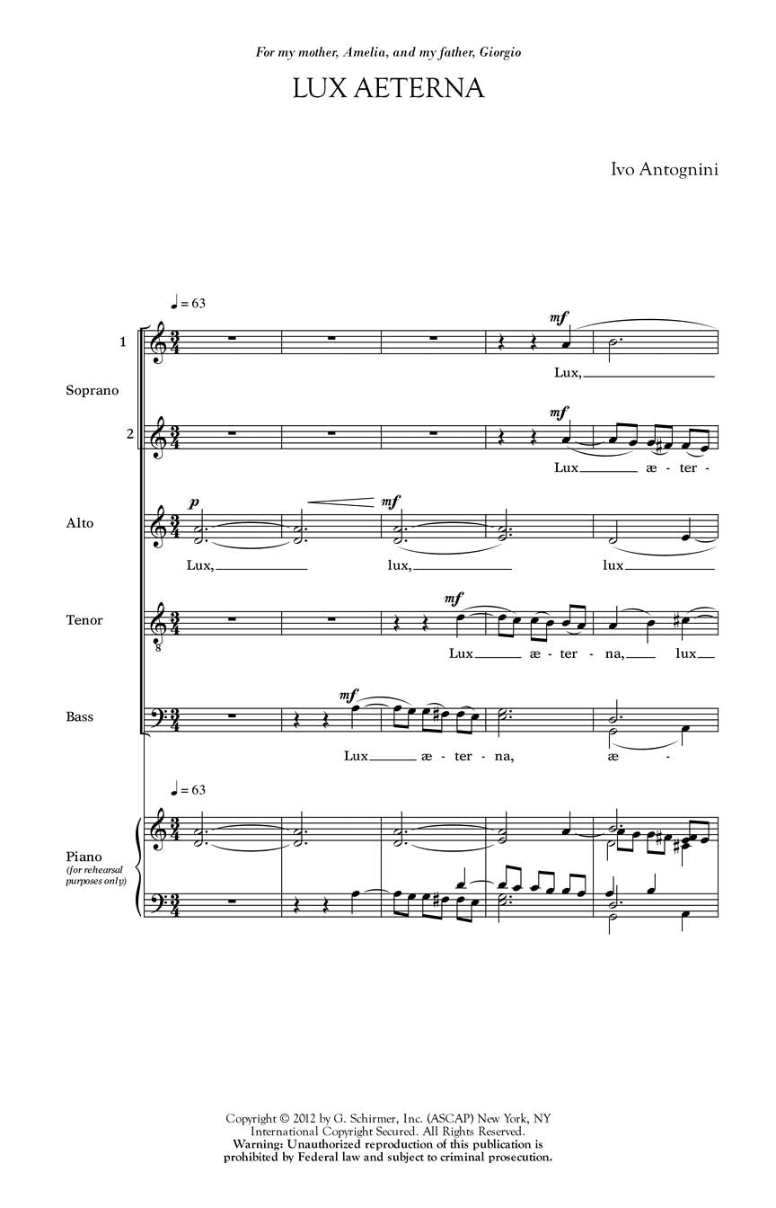 Antognini: Lux Aeterna