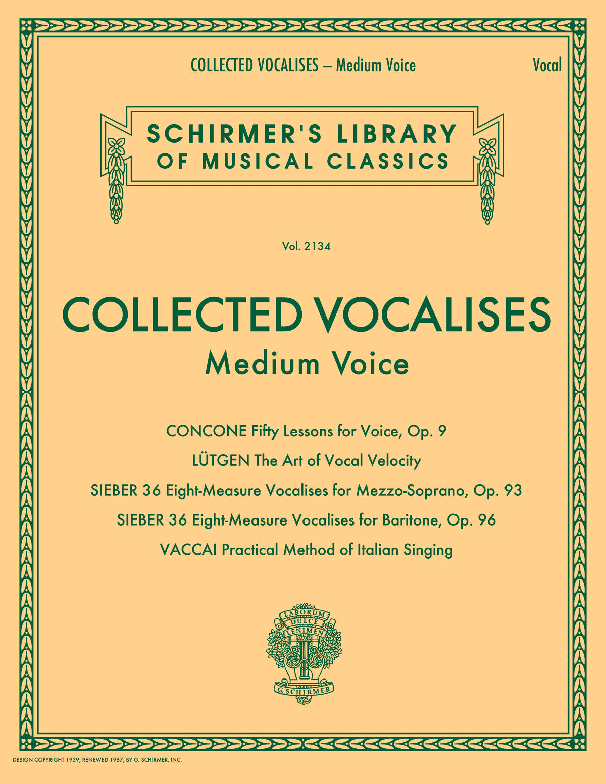 Collected Vocalises: Medium Voice