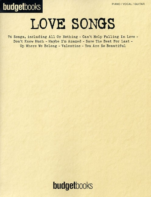 Budgetbooks: Love Songs | Piano, zang en gitaar