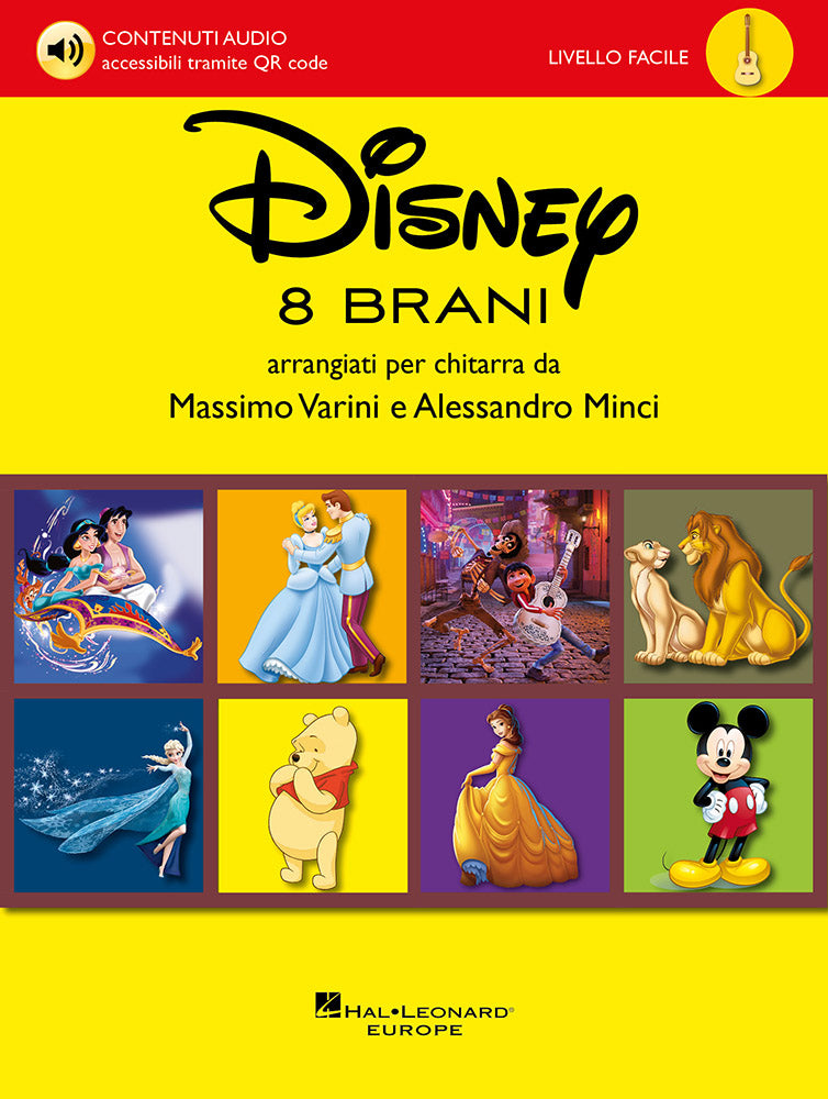 Disney - 8 brani arrangiati per chitarra – da Massimo Varini e Alessandro Minci (LIVELLO FACILE) - Big note scores + audio files | Gitaar
