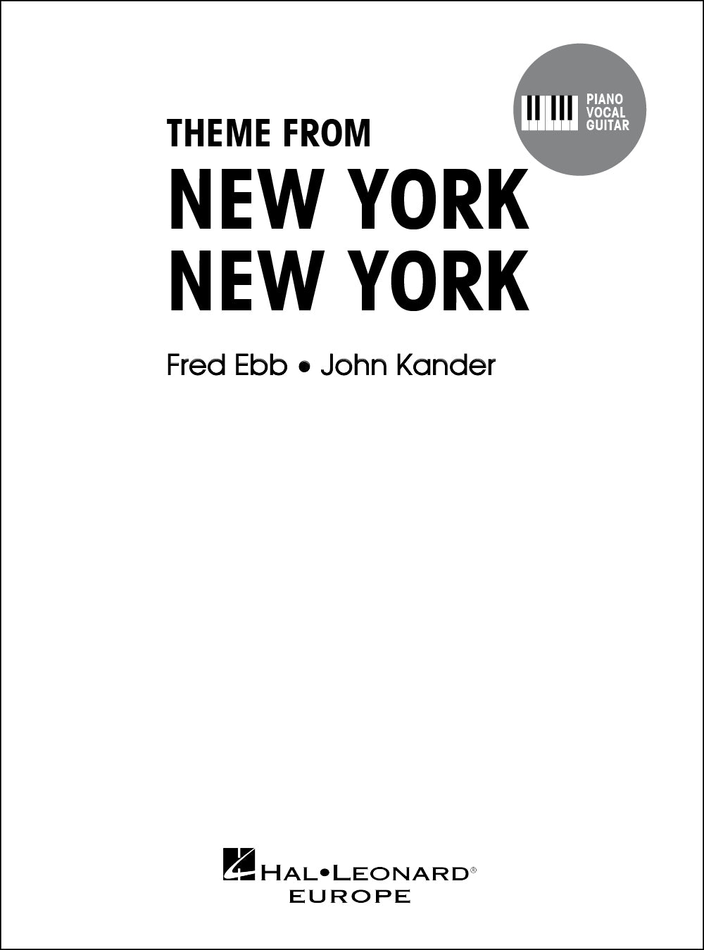 New York, New York – Theme from the film | Piano, zang en gitaar