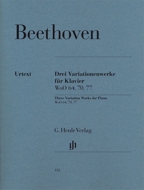 Beethoven - 3 Variation Works WoO 70, 64, 77 - (Piano) afbeelding 2
